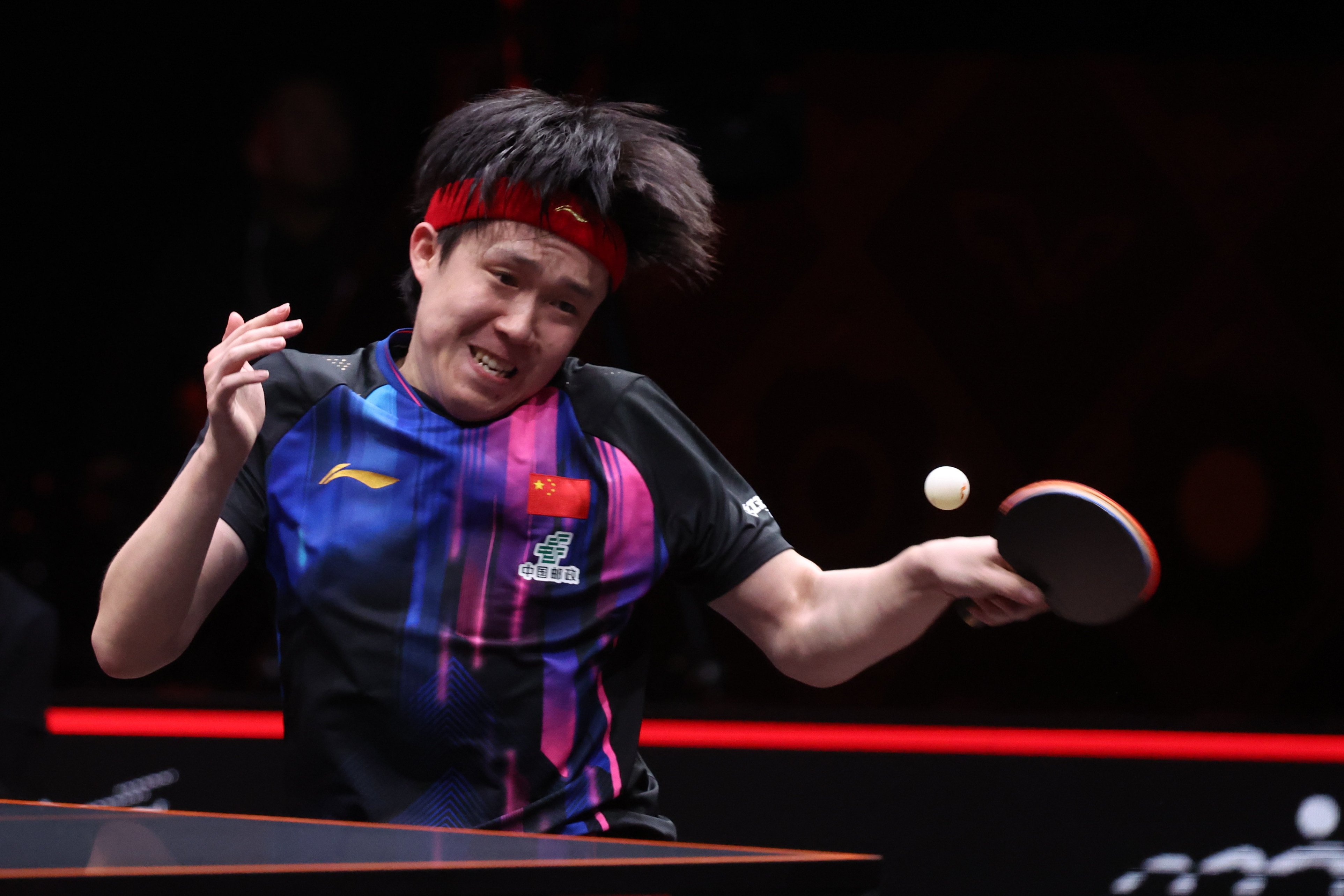 Wang Chuqin in action at Hong Kong Coliseum this week. Photo: Dickson Lee