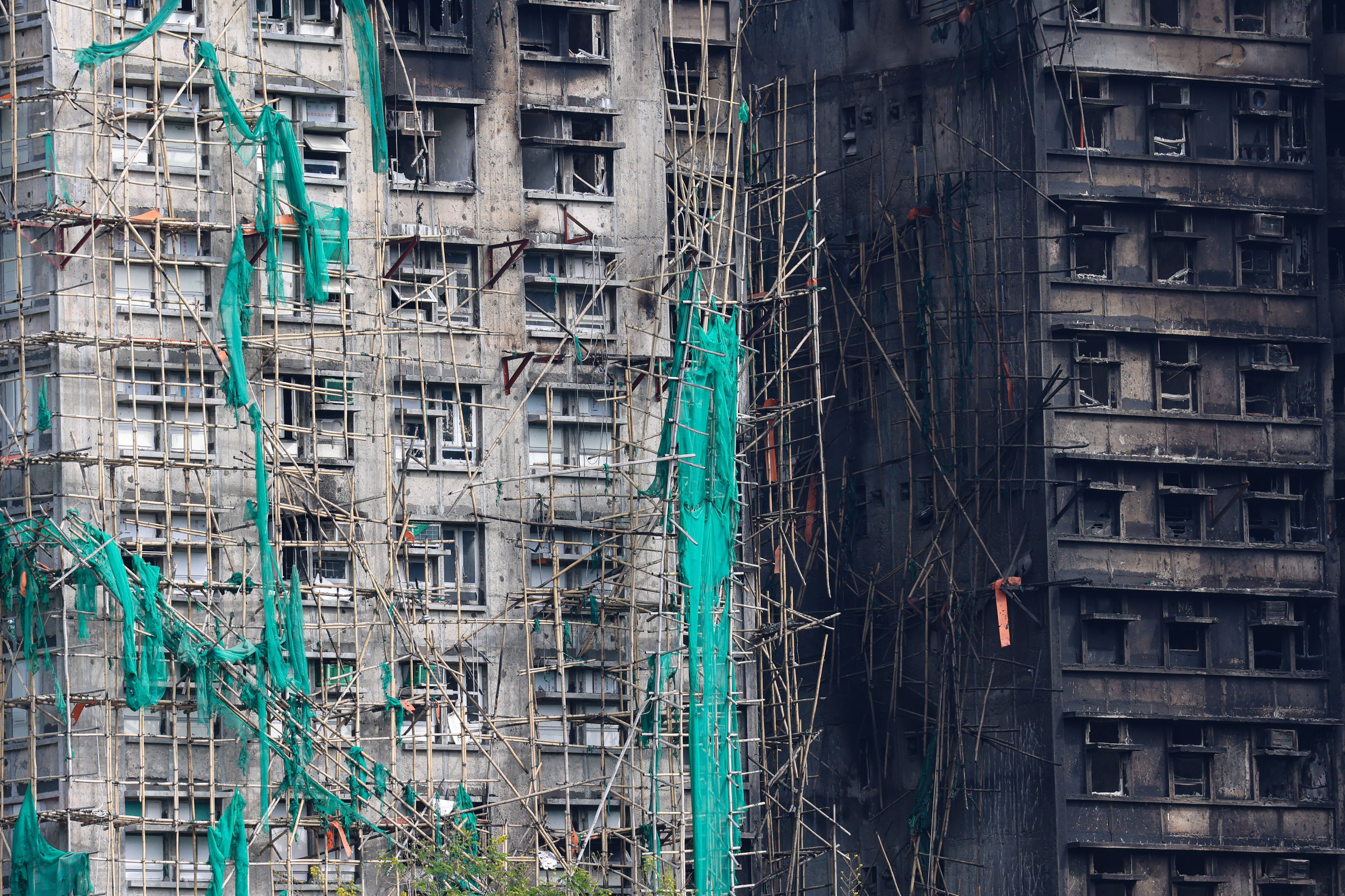 The aftermath of the deadly fire at Wang Fuk Court in Tai Po. Photo: Jelly Tse