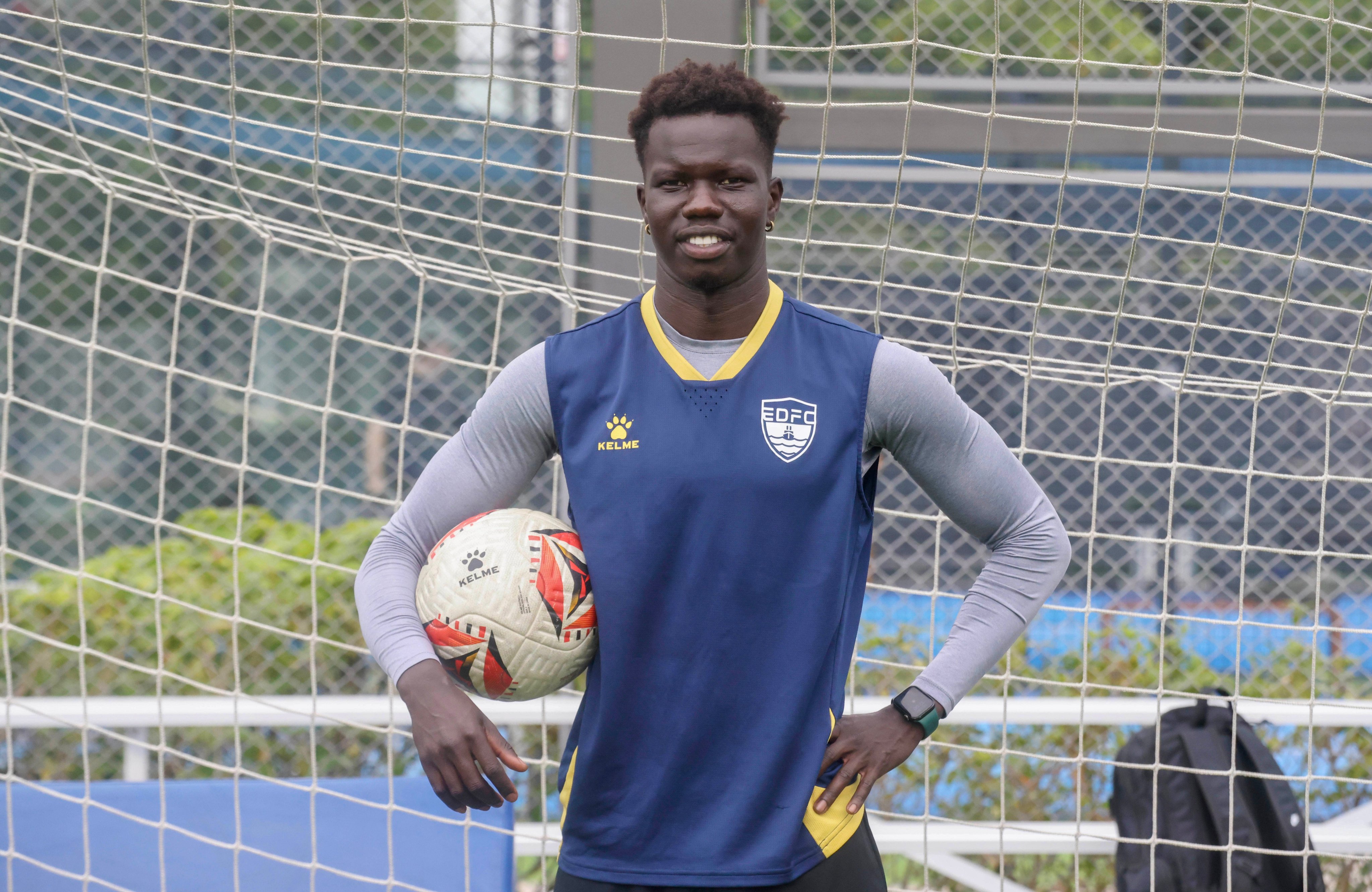 Eastern District footballer Valentino Yuel during training at Go Park. Photo: Jonathan Wong