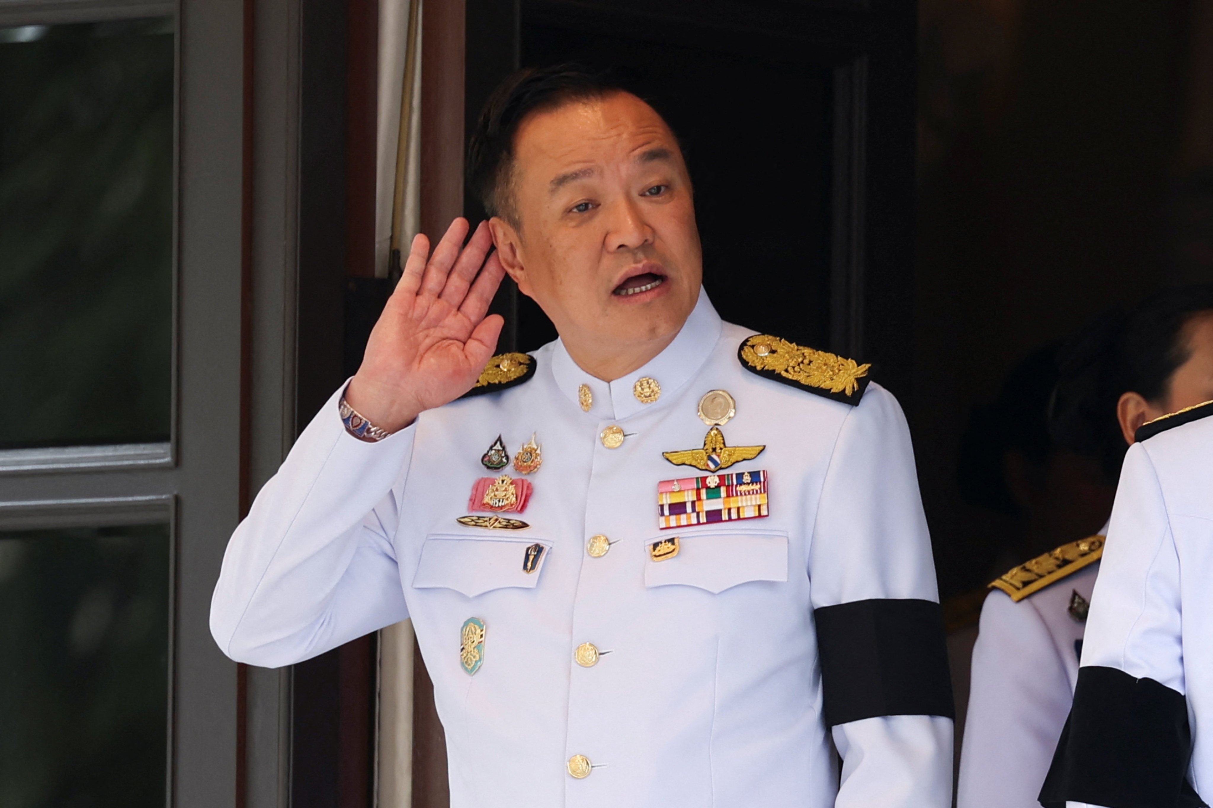 Thai Prime Minister Anutin Charnvirakul speaks to the media in Bangkok on Friday. Photo: Reuters