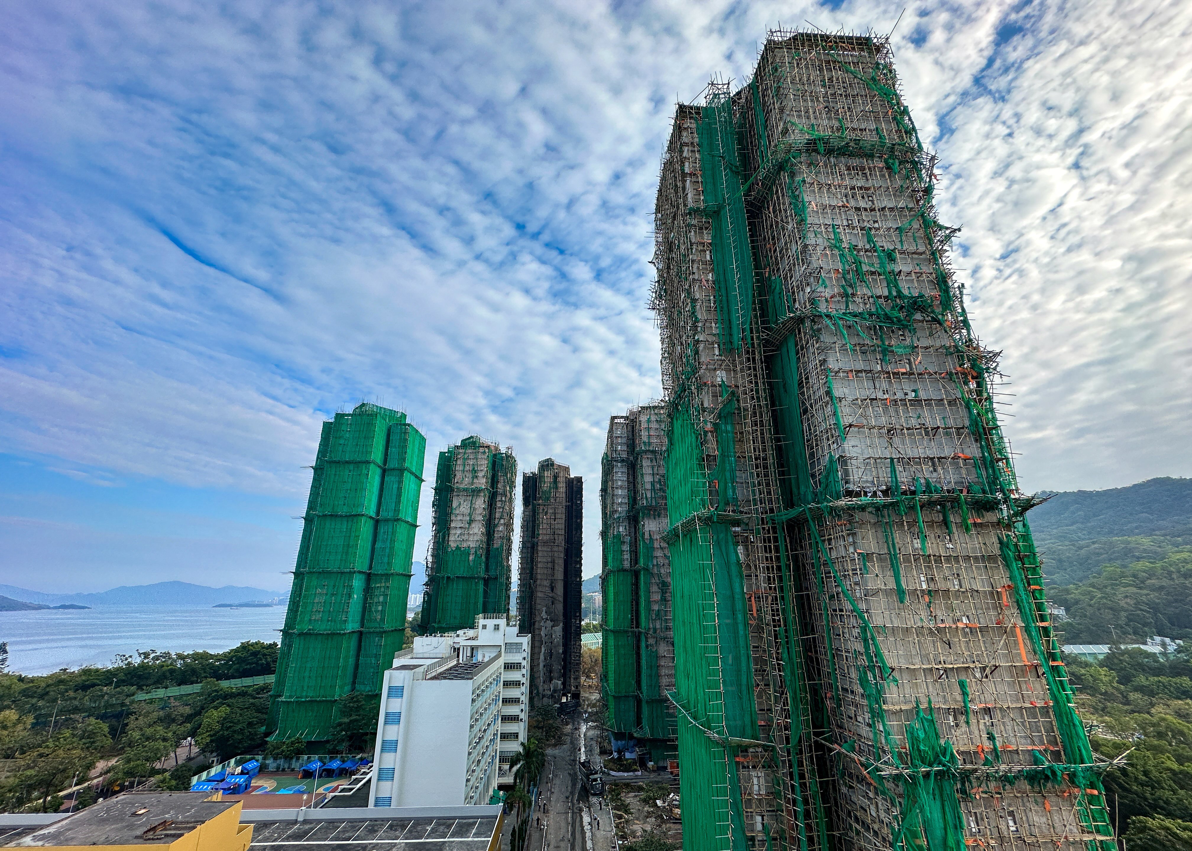 The aftermath of the deadly fire at Wang Fuk Court in Tai Po. Photo: Jelly Tse