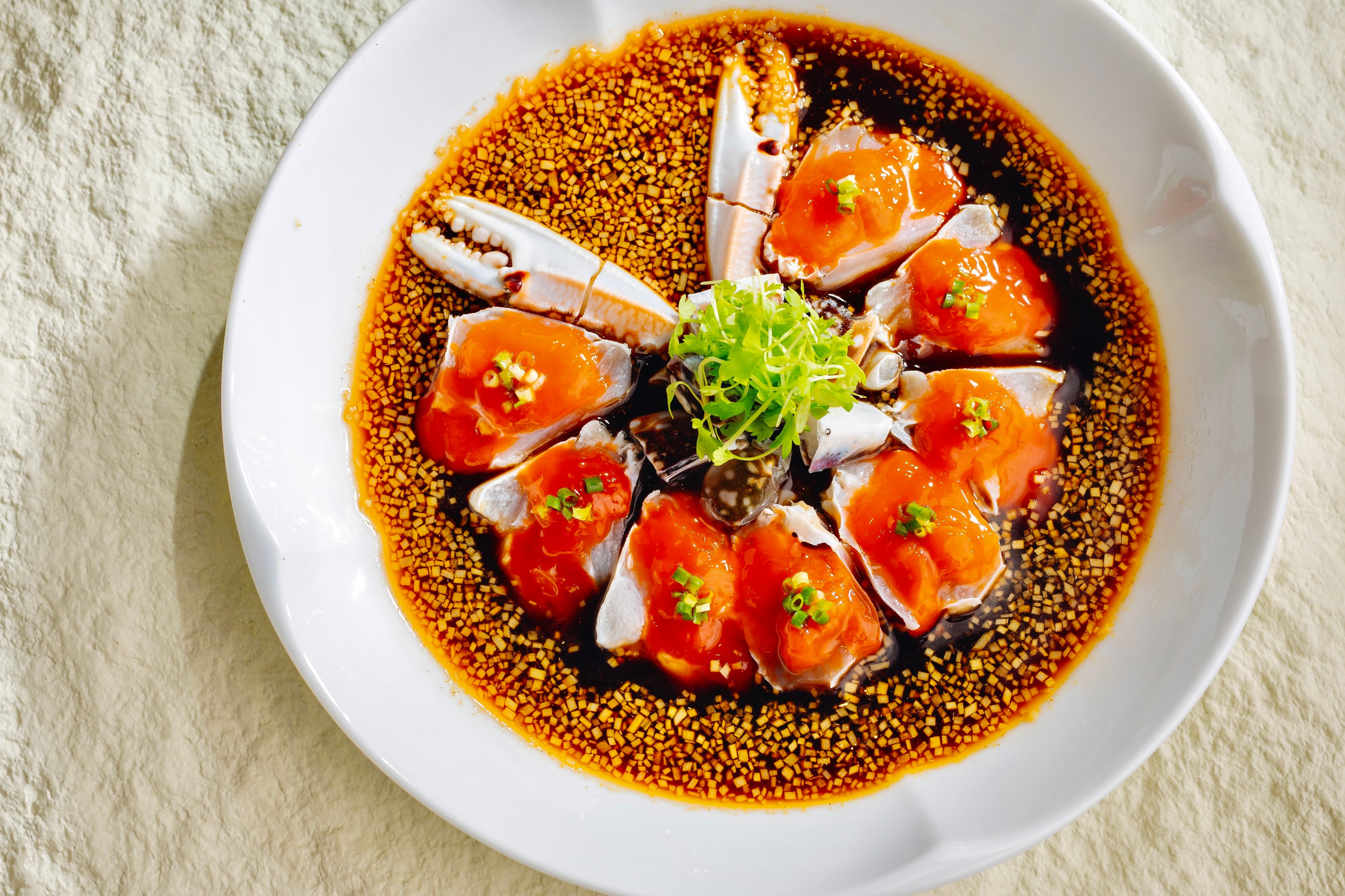 Wenzhou marinated raw swimmer crab at Golden Silk. The restaurant is one of a number of recent additions to Hangzhou’s fine-dining scene, which has taken off since the Michelin Guide arrived in the city in 2023. Photo: Golden Silk