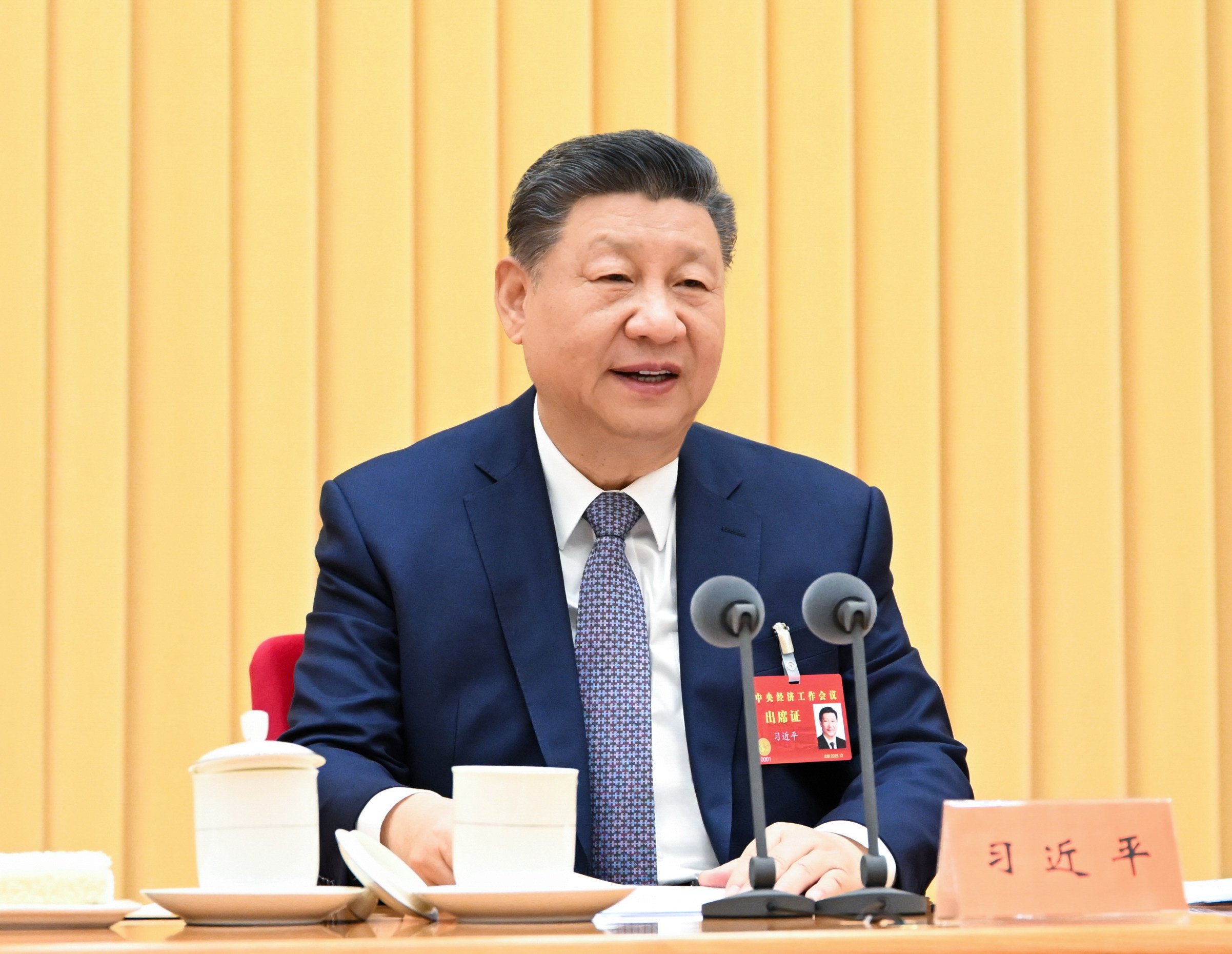 President Xi Jinping speaks at this year’s central economic work conference in Beijing. Photo: Xinhua