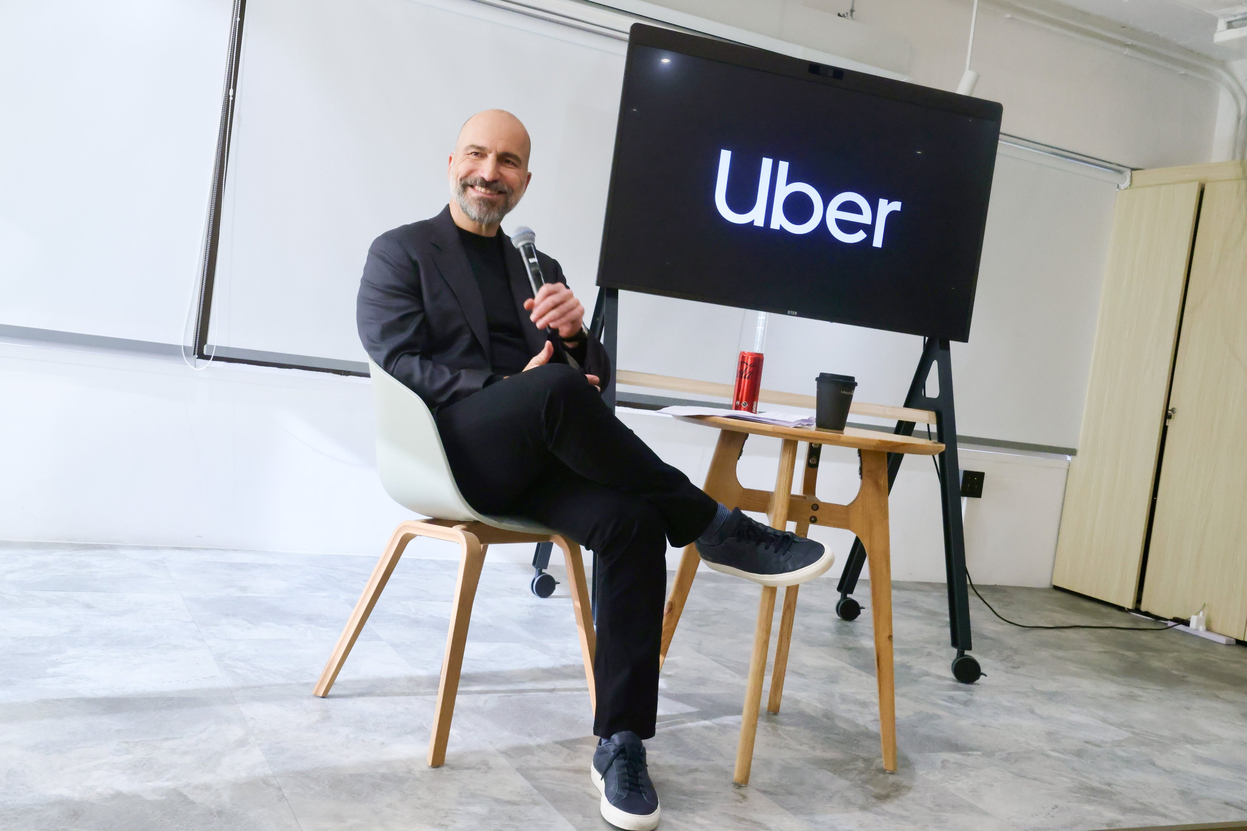 Uber CEO Dara Khosrowshahi at the ride-hailing firm’s office in Causeway Bay. Photo: Jonathan Wong
