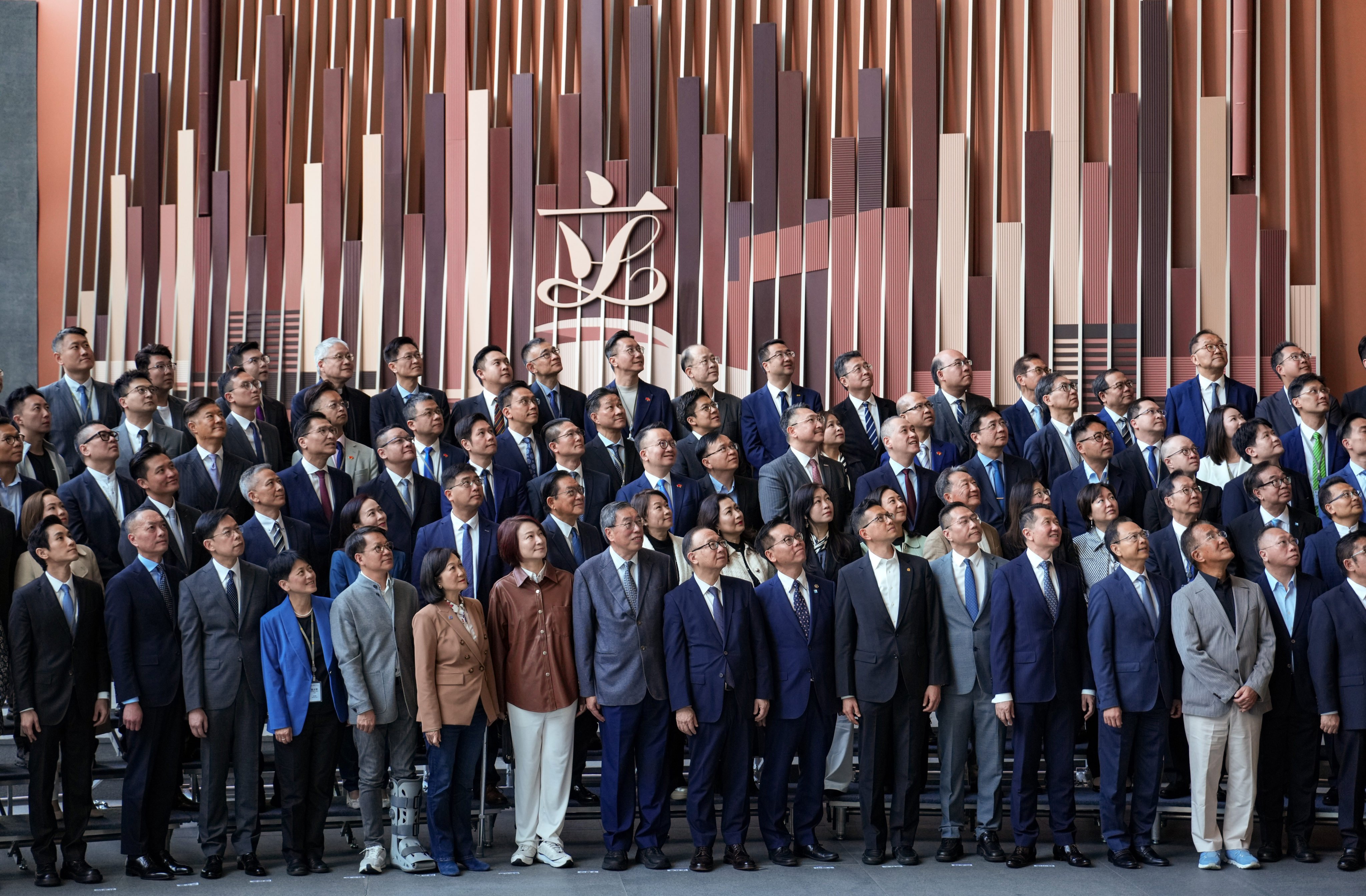 Old and newly elected lawmakers gather at the Legislative Council Complex in Tamar, Admiralty, on December 9. Photo: Sam Tsang