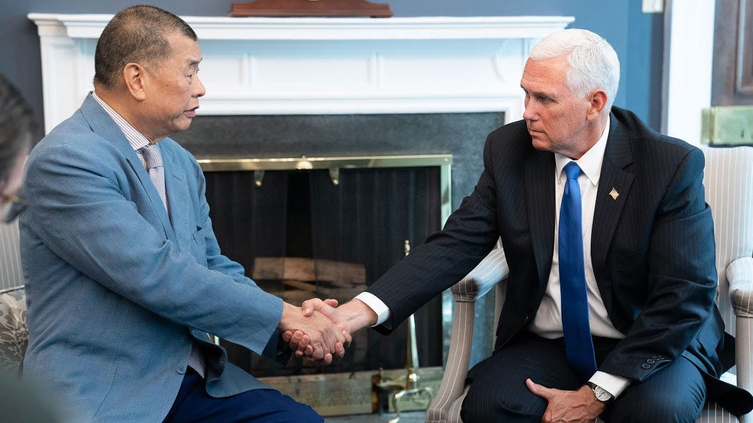 Jimmy Lai holds talks with then US vice-president Mike Pence in the White House in 2019. Photo: Handout