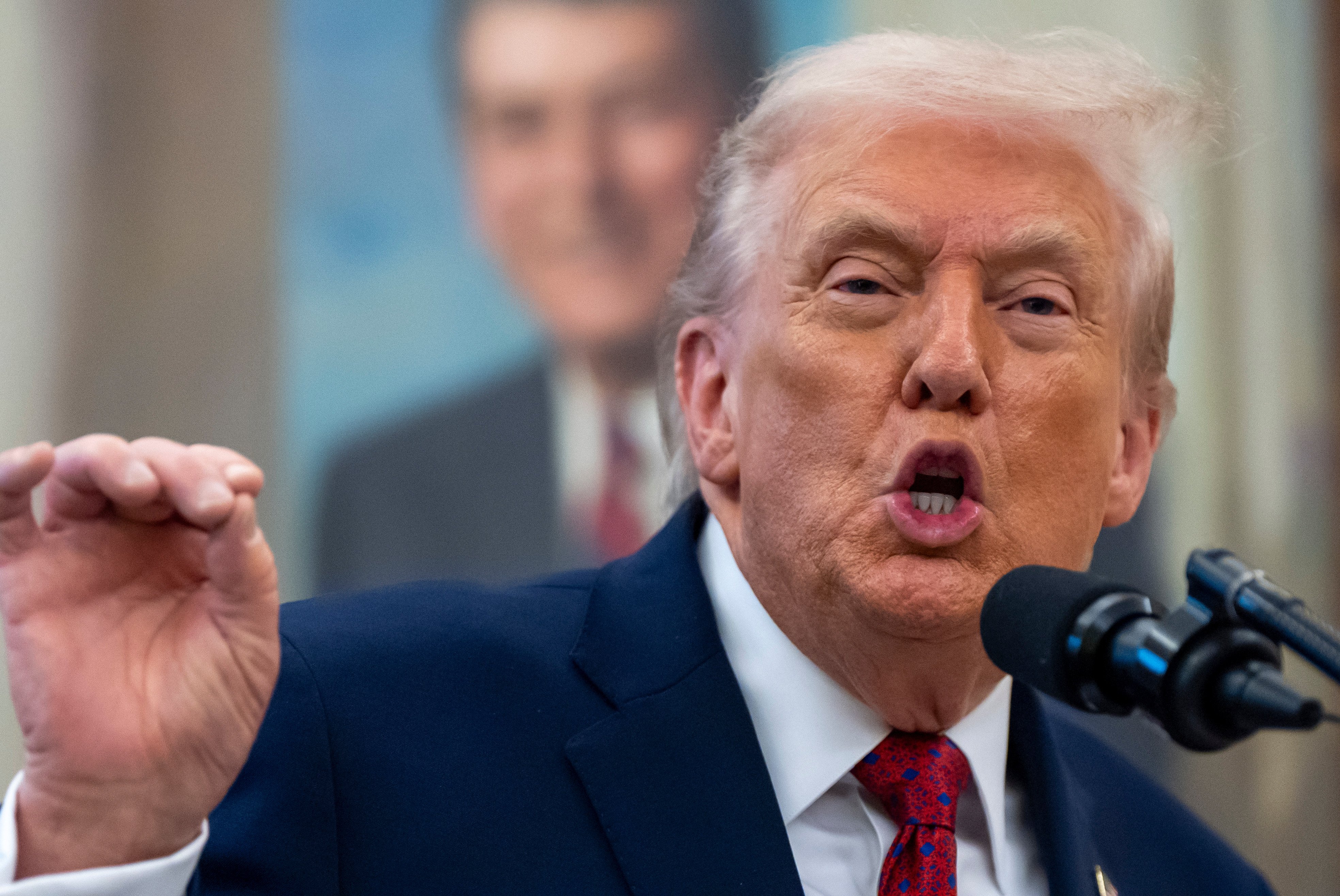 US President Donald Trump in the Oval Office on Monday. Photo: AP