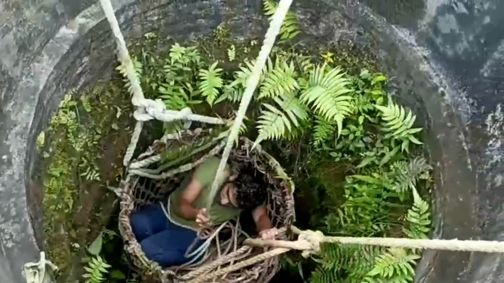 Three men had to be rescued after they fell into a 15-metre (50ft) deep well in India on December 5, 2025.