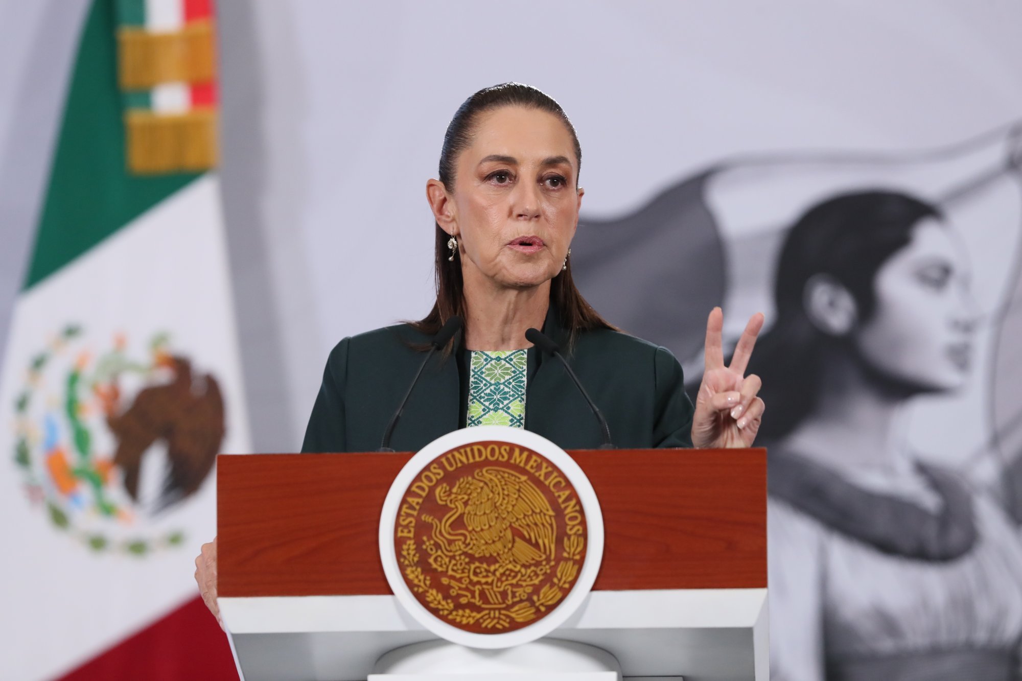 Mexican President Claudia Sheinbaum says her government finalised the tariff measure to help promote domestic production and strengthen small businesses. Photo: EPA