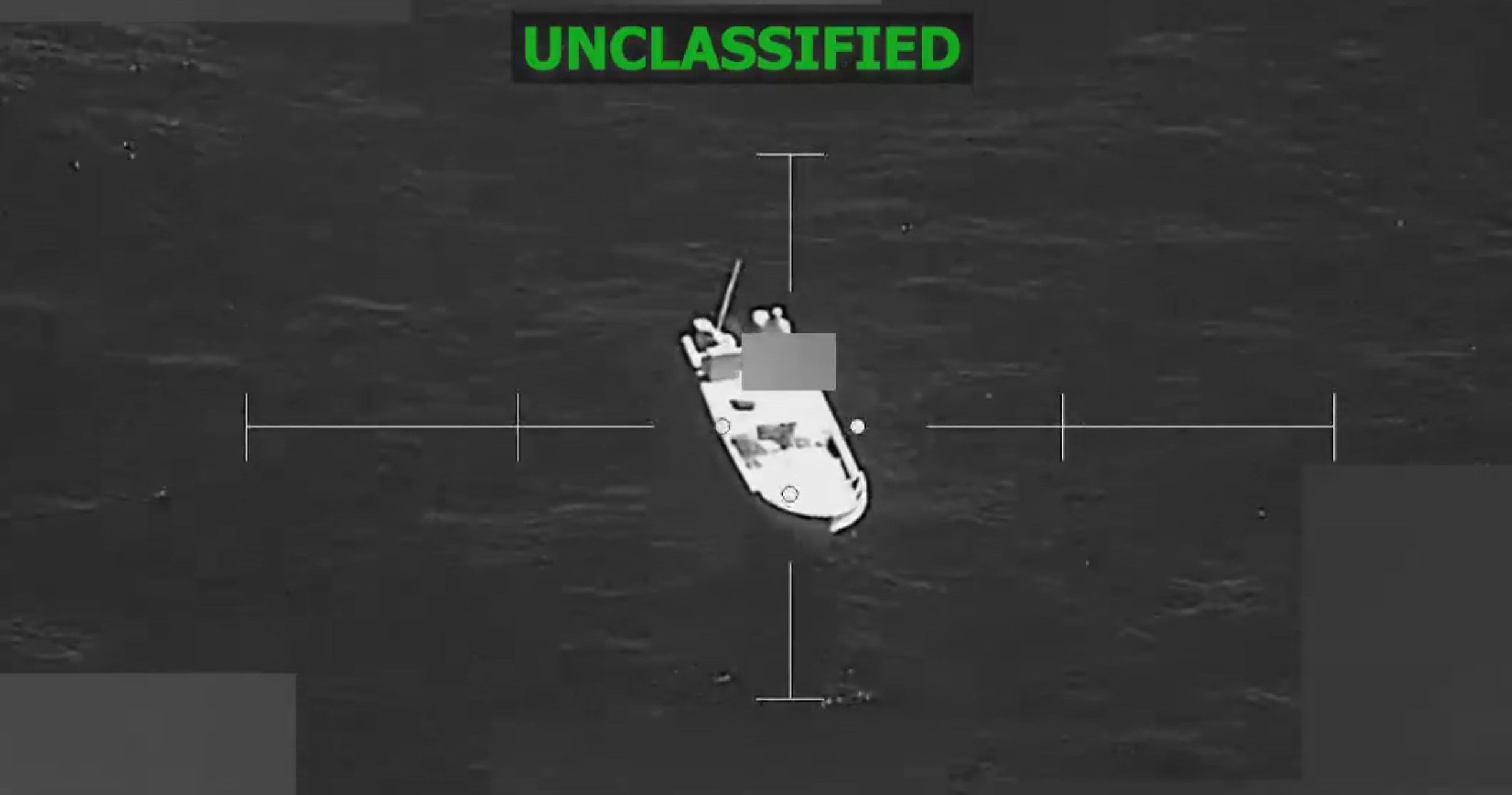 One of the three boats hit by the latest US strikes in the eastern Pacific. Photo: US Southern Command via X