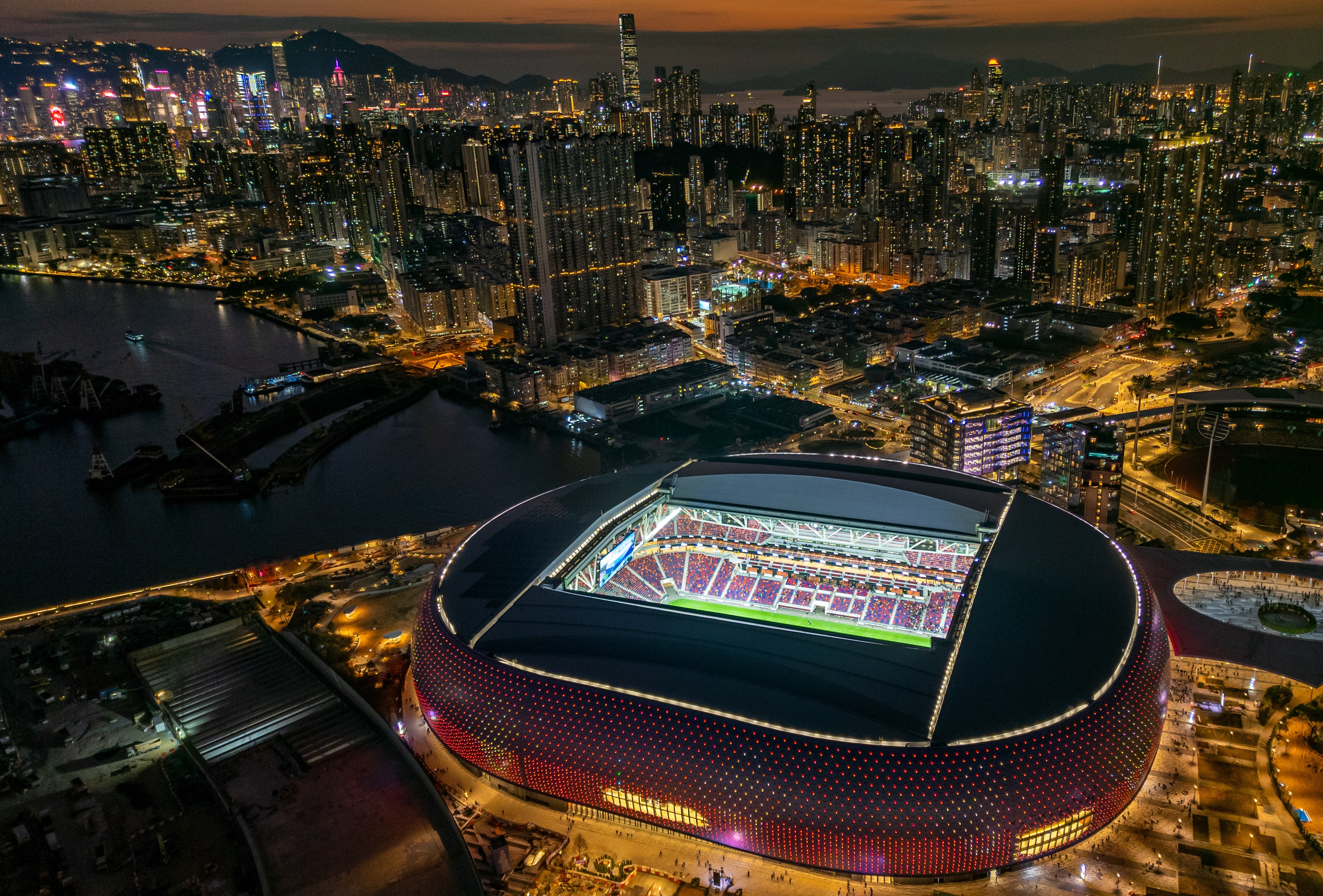 An aerial view of Kai Tak Stadium. Photo: Eugene Lee