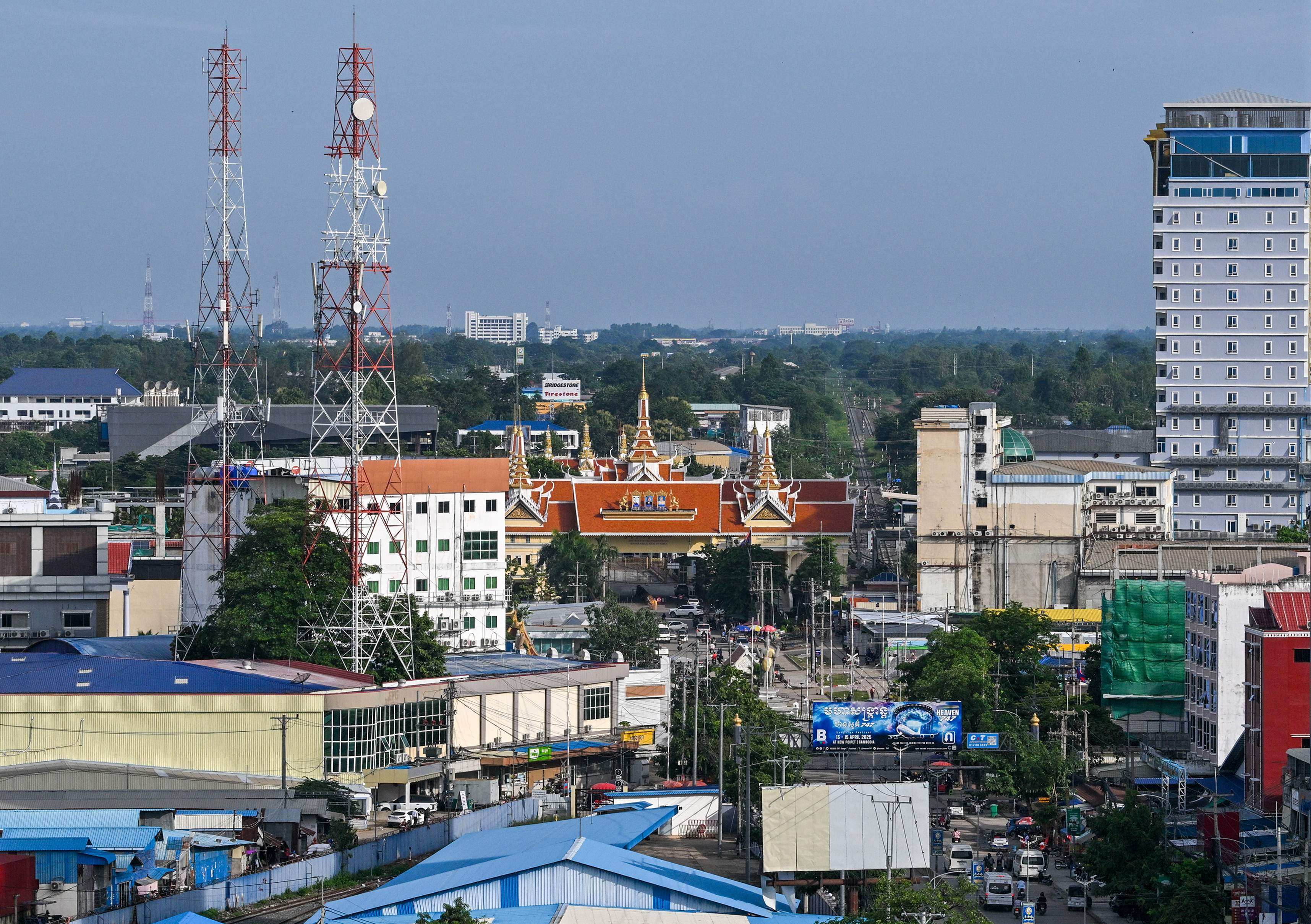 A view of the closed Poipet international border checkpoint between Cambodia and Thailand in Poipet town in June. Photo: AFP