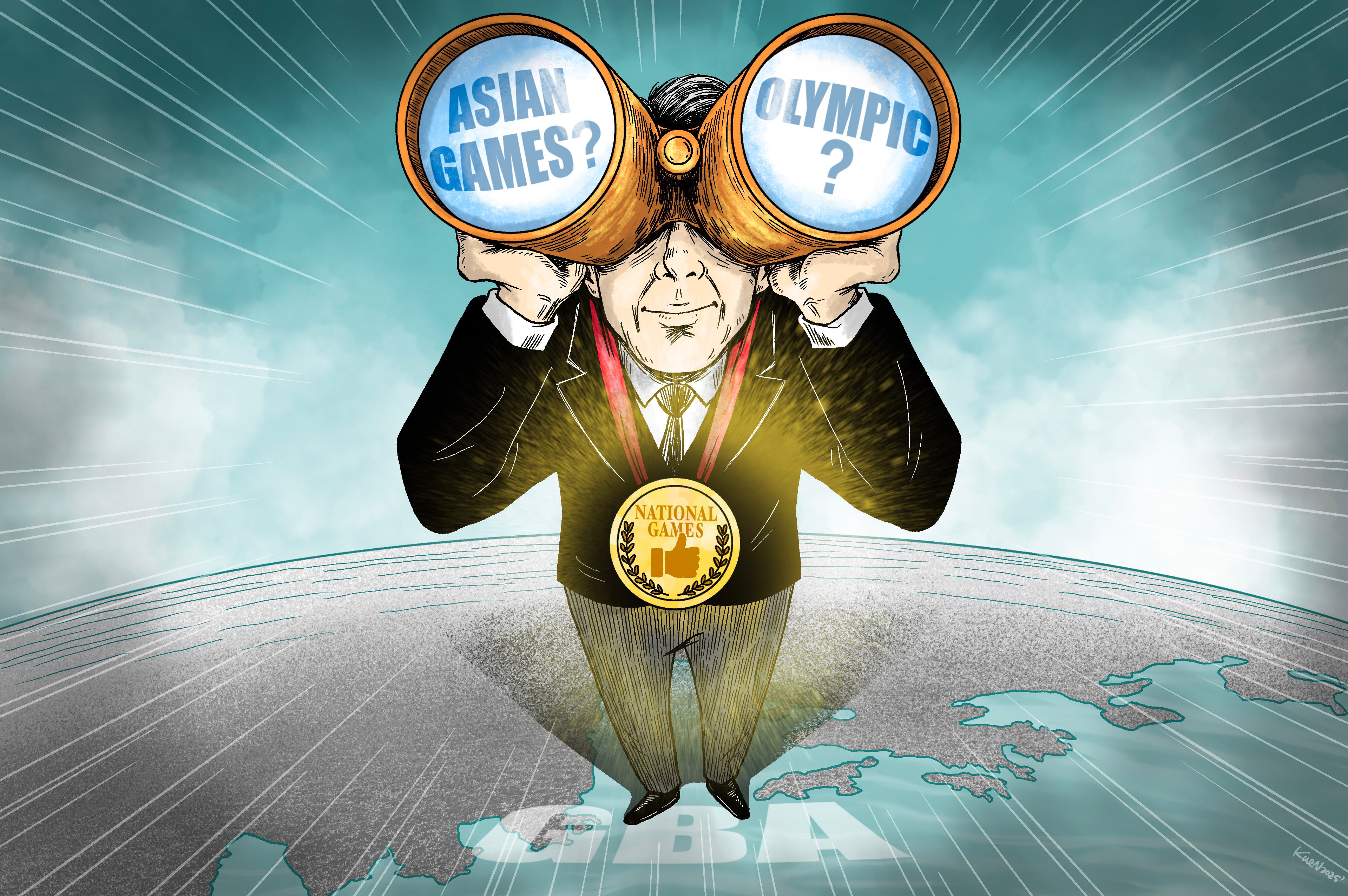 The Greater Bay Area’s successful staging of the National Games has added momentum to calls for it to stage bigger events. Illustration: Lau Ka-kuen