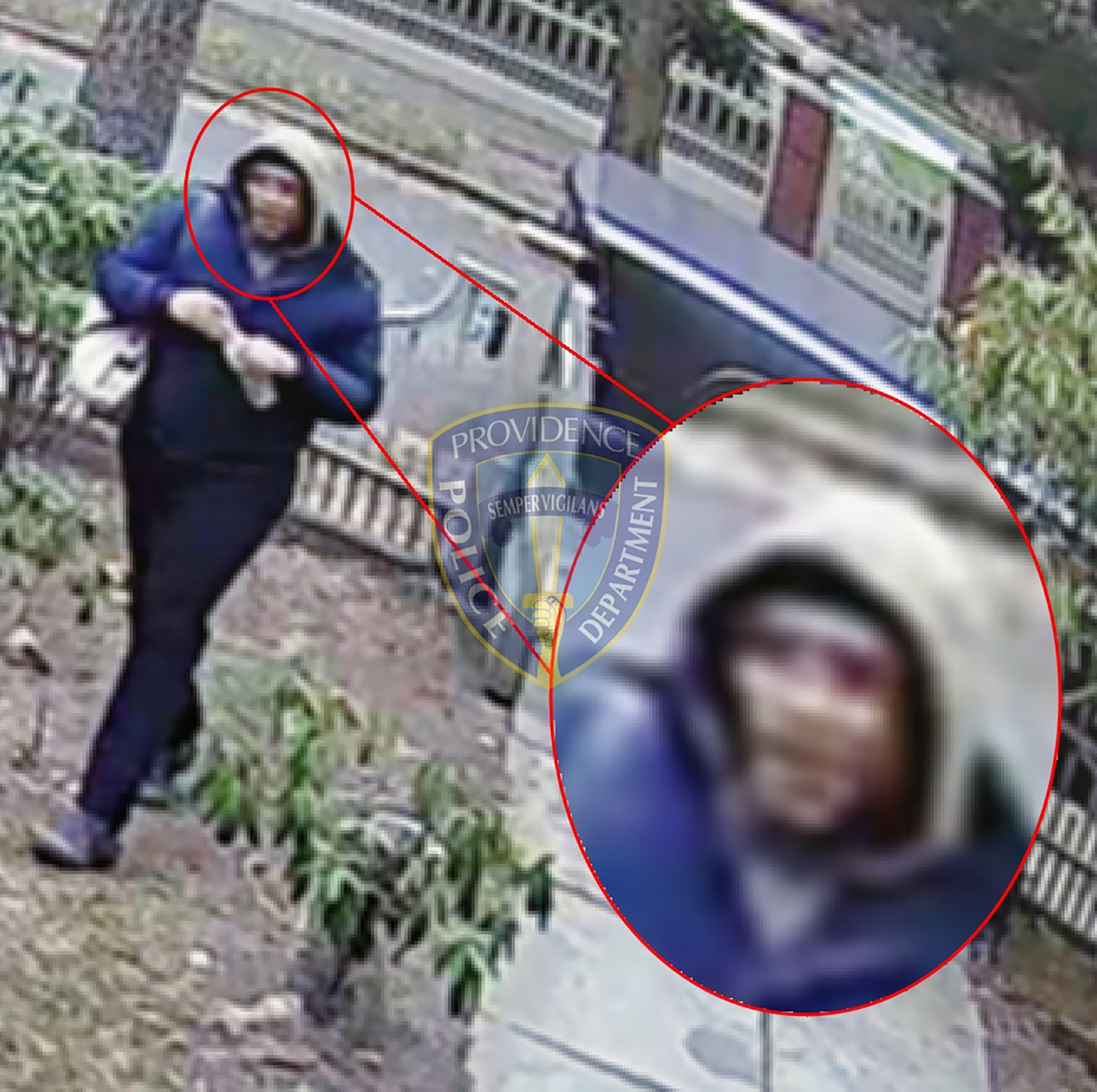 Providence Police are seeking information about this individual who was seen near the person of interest in the Brown shooting case. Image: Providence Police Department via TNS