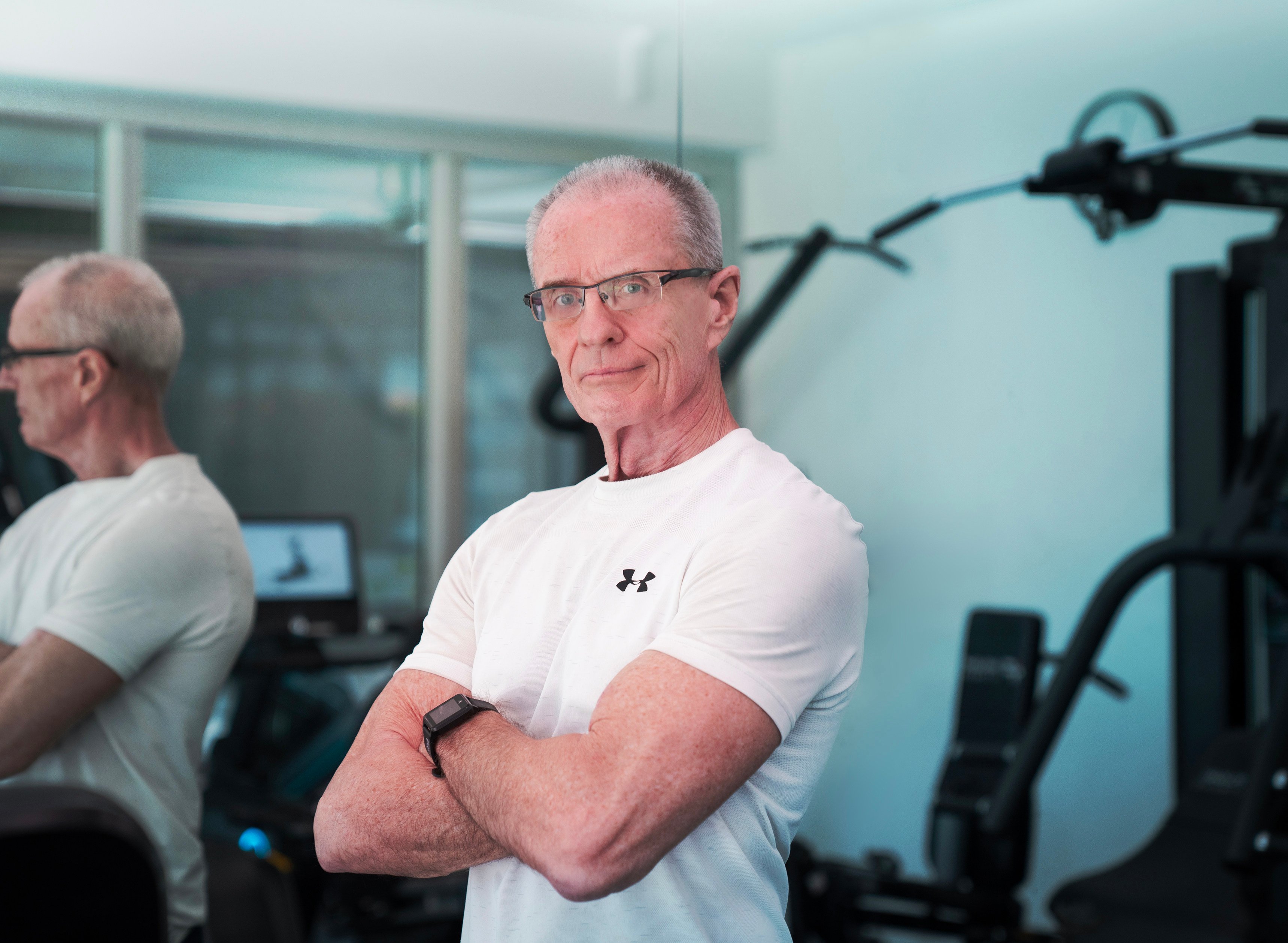 All you need to keep fit are discipline and a floor to train on, says 71-year-old personal trainer Christer Ekberg. Photo: Joel Tam