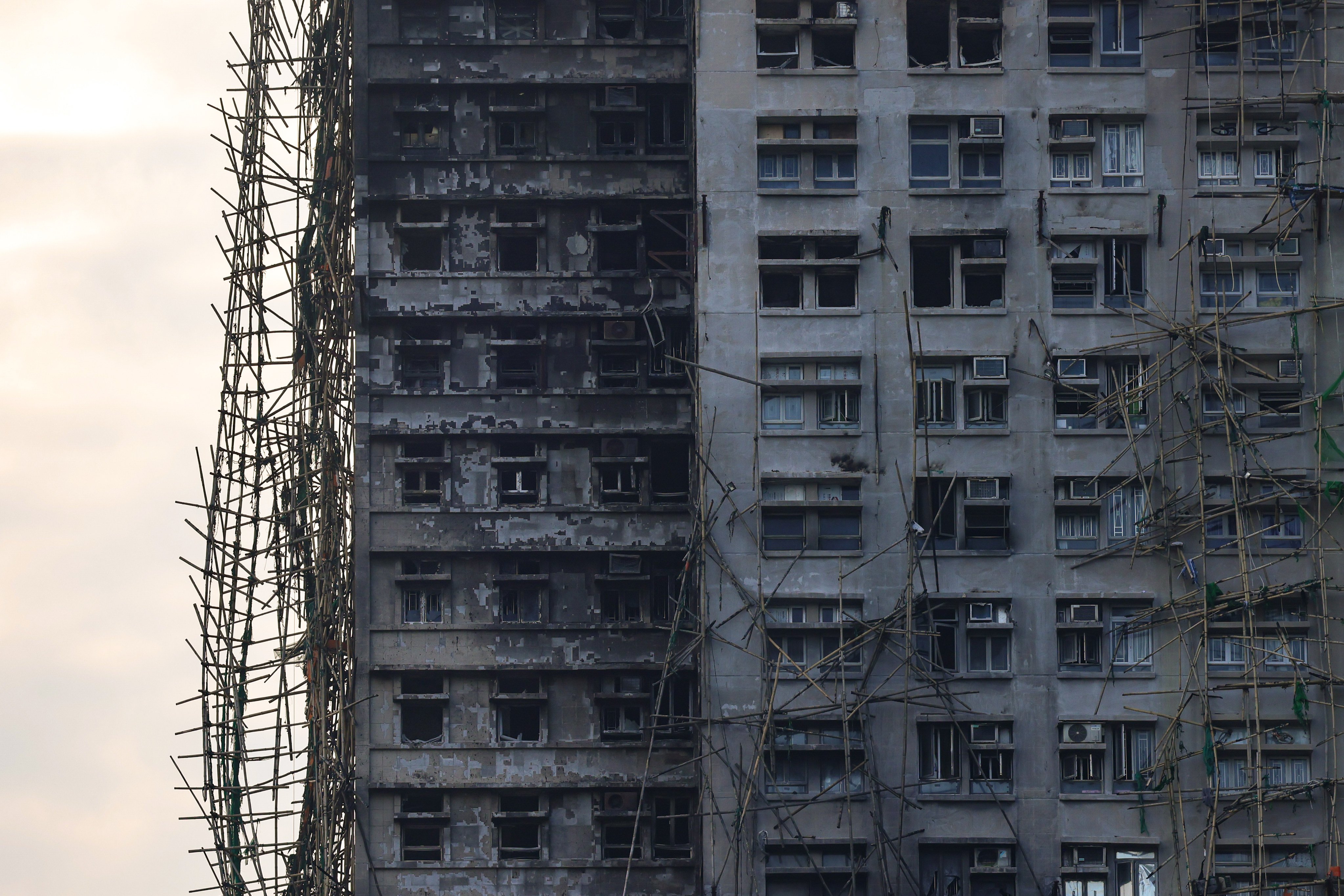 The aftermath of the deadly fire at Wang Fuk Court in Tai Po. Photo: Jelly Tse