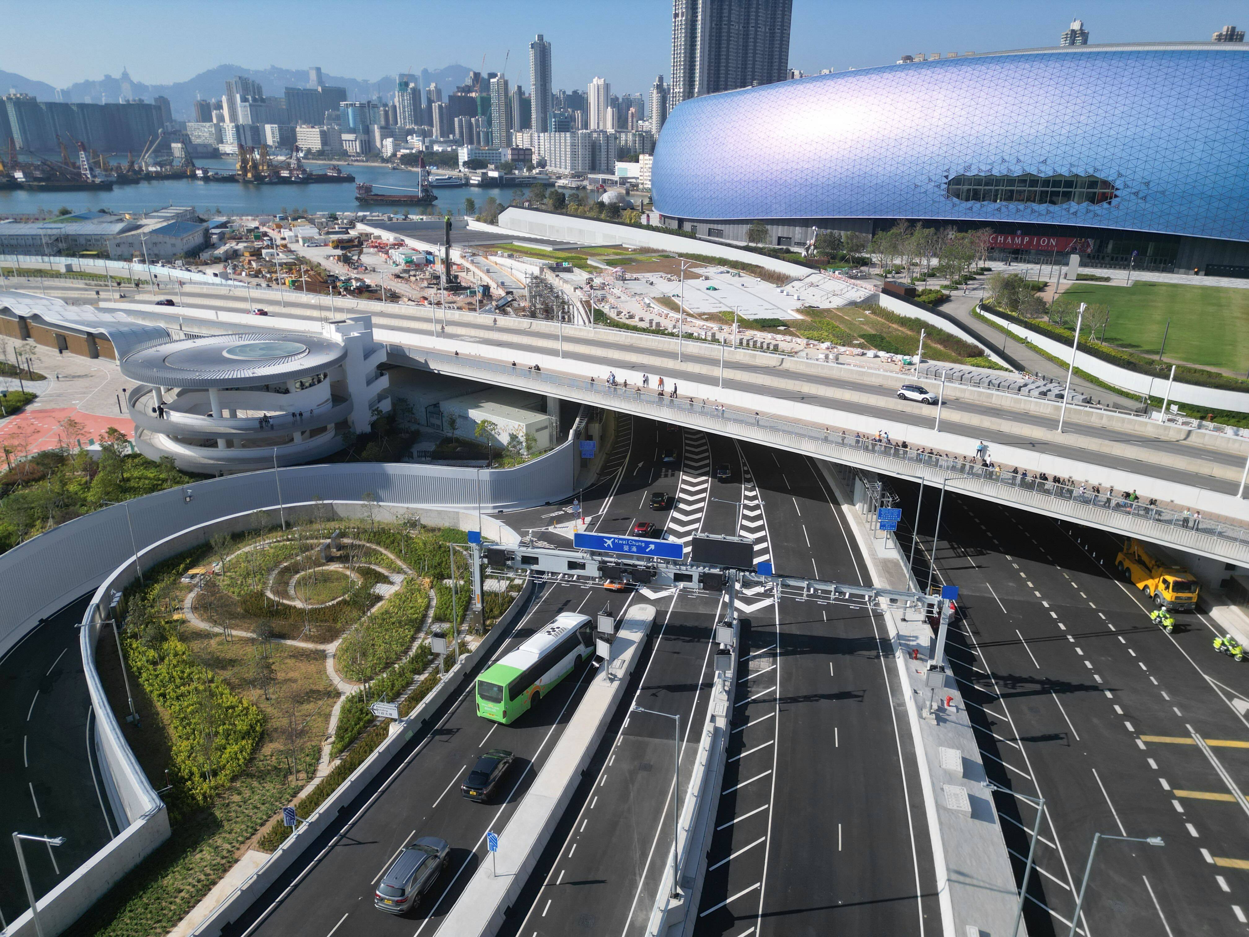 The long-awaited Yau Ma Tei section of the Central Kowloon Bypass has officially opened on Sunday. Photo: Eugene Lee
