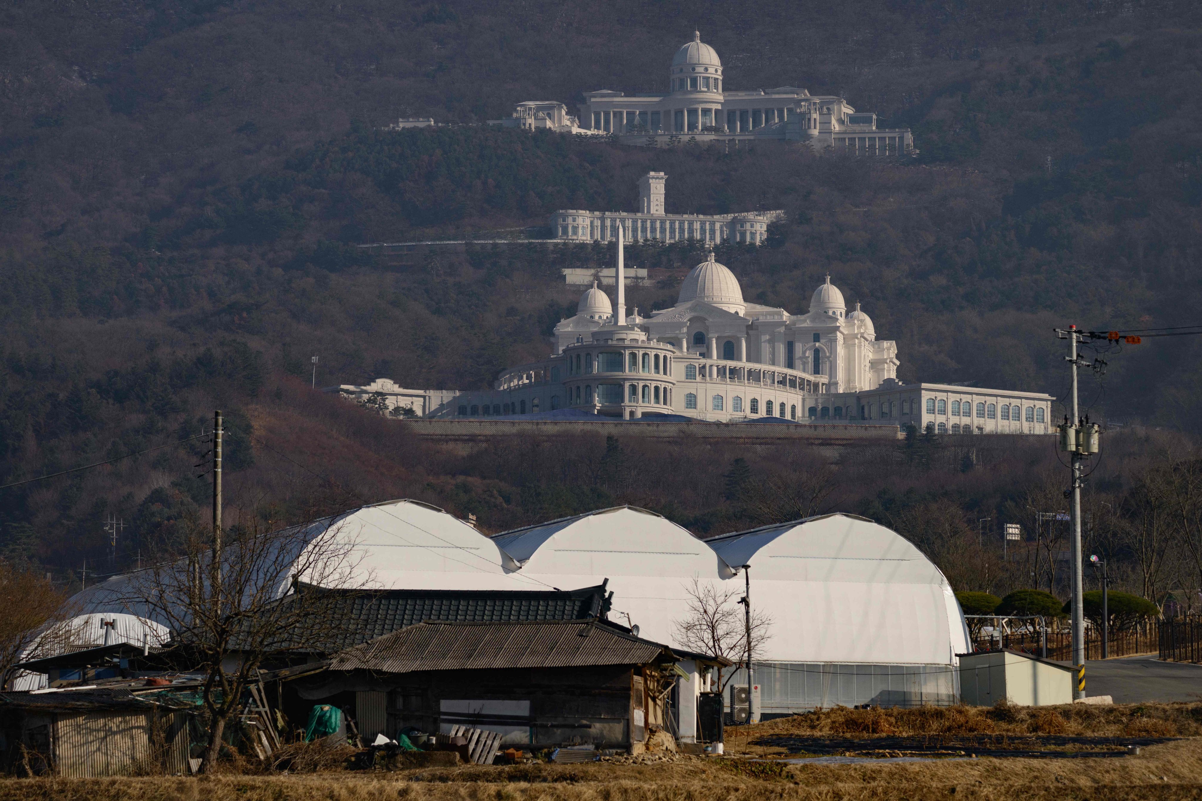 The entrance to the Unification Church leader Han Hak-ja’s residence in Gapyeong in South Korea. Photo: AFP