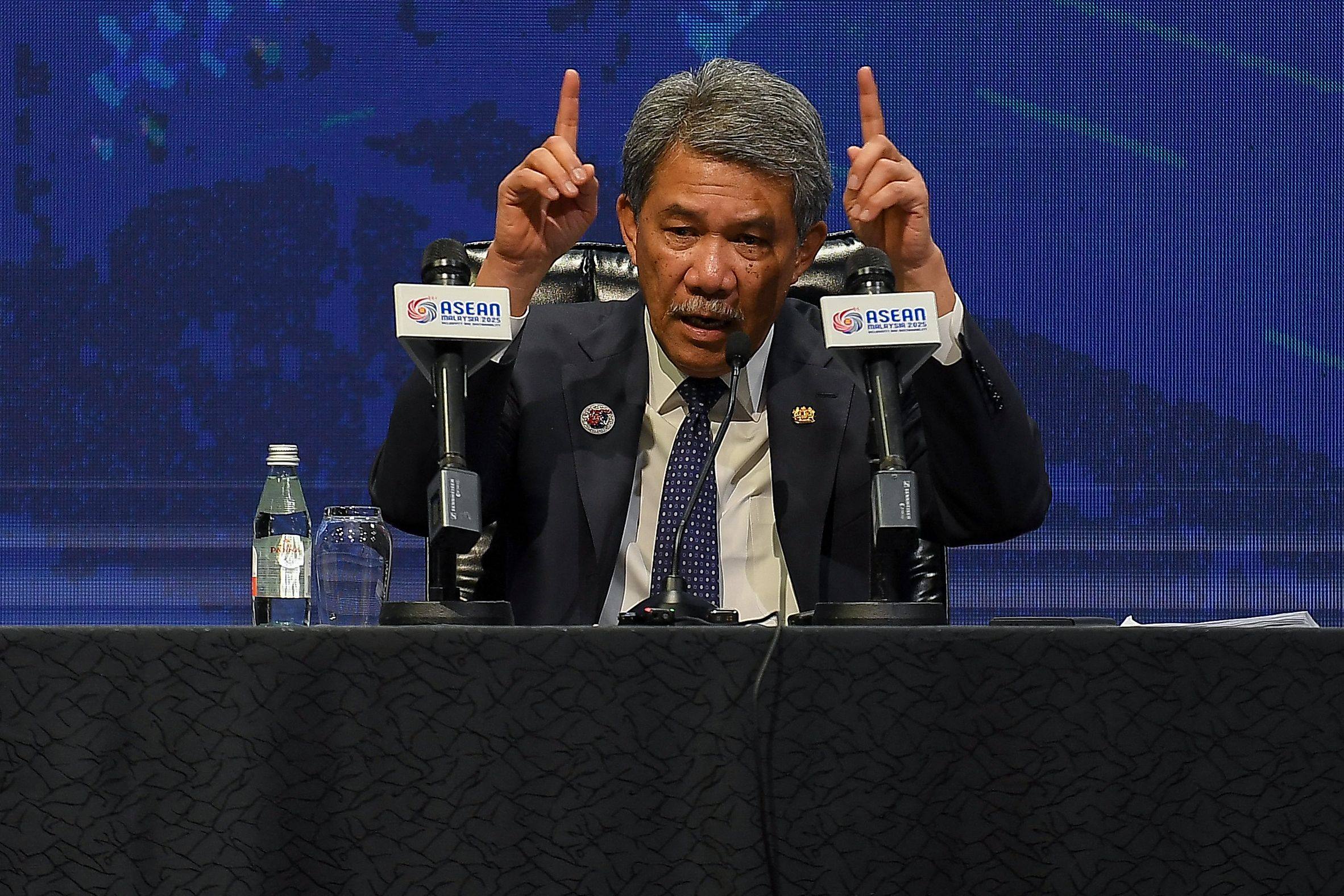 Malaysia’s Foreign Minister Mohamad Hasan speaks at the 58th Asean Foreign Ministers’ Meeting in Kuala Lumpur in July. On Monday, he said the bloc had a responsibility to help find a solution to the Cambodia–Thailand conflict. Photo: AFP