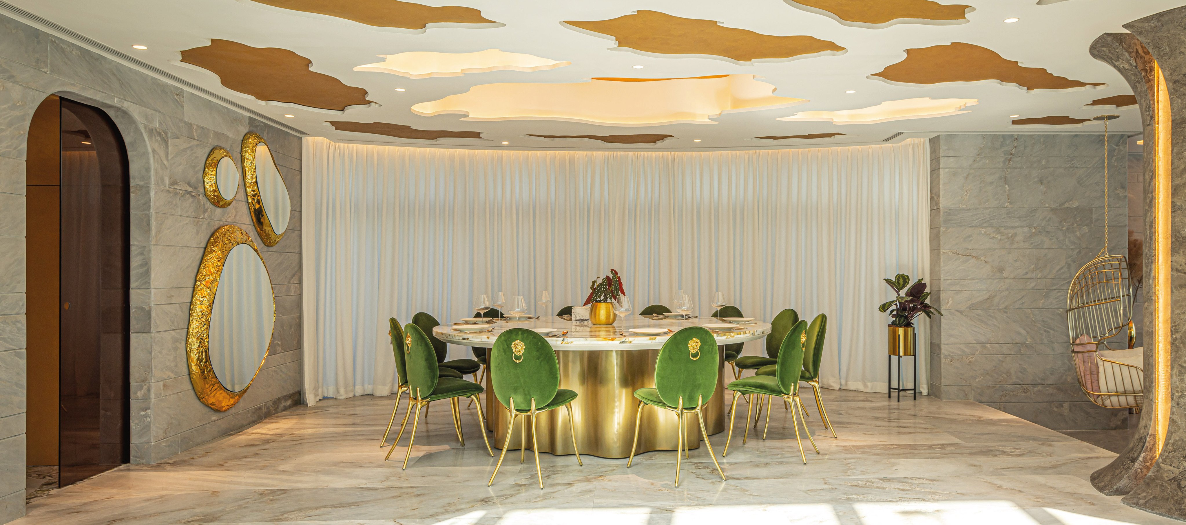The dining room in the house in Tai Po, Hong Kong, designed by Seehow Design. Photo: Jason To / Black Cat Image