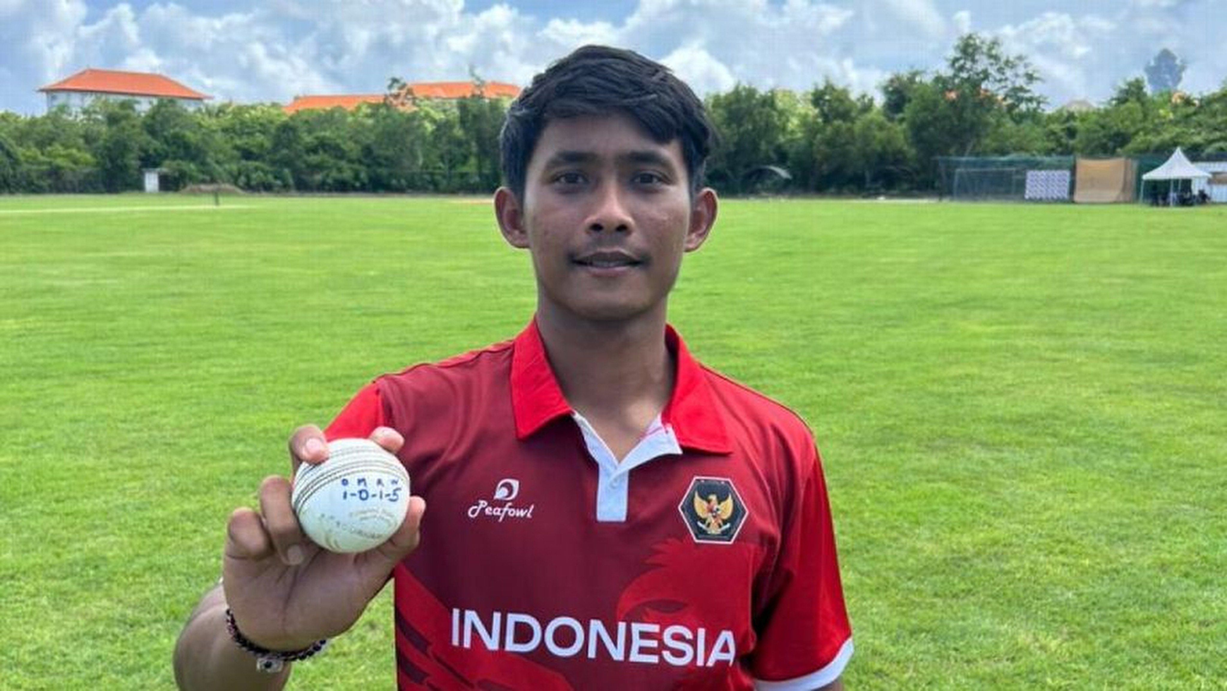 Indonesia’s Gede Priandana became the first bowler to claim ‌five wickets in an over in a ‍Twenty20 International. Photo: Handout
