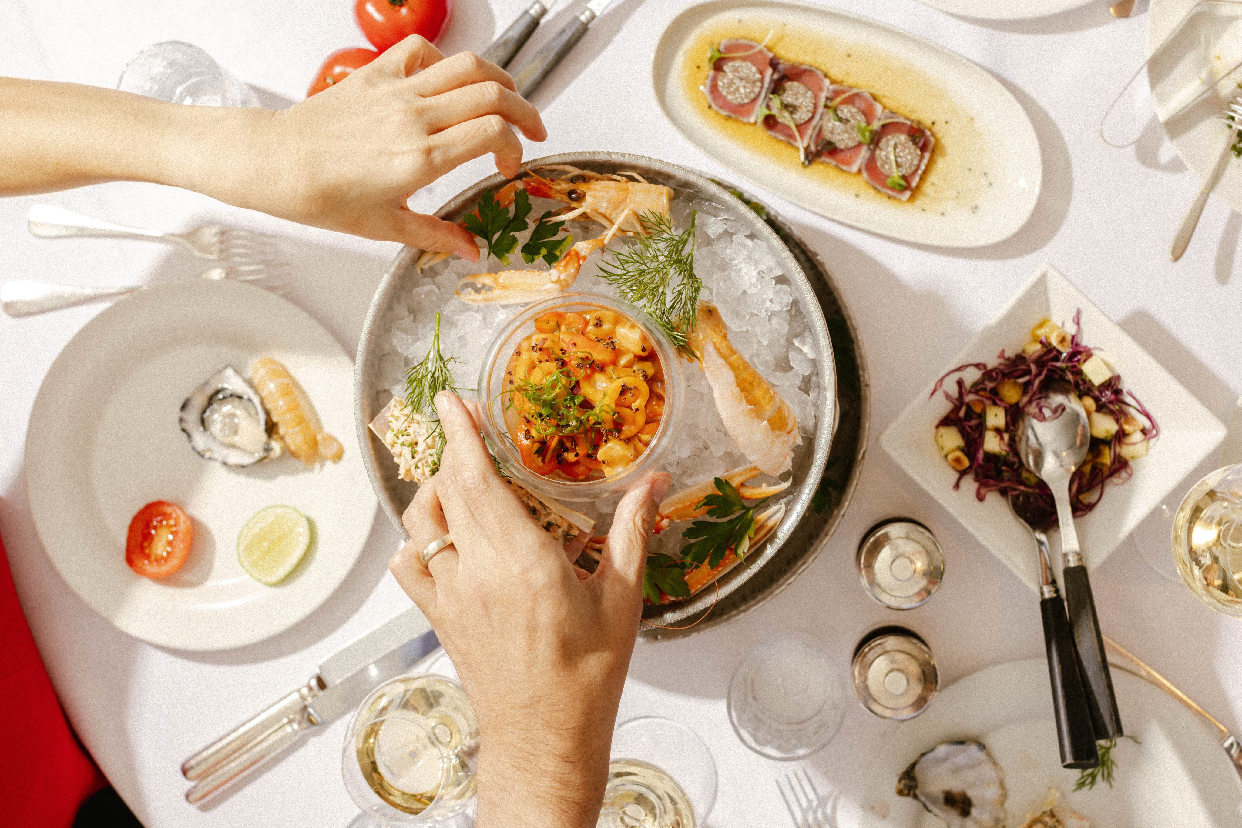 The seafood tower at La Petite Maison in Hong Kong is among its festive offerings. Photo: Handout