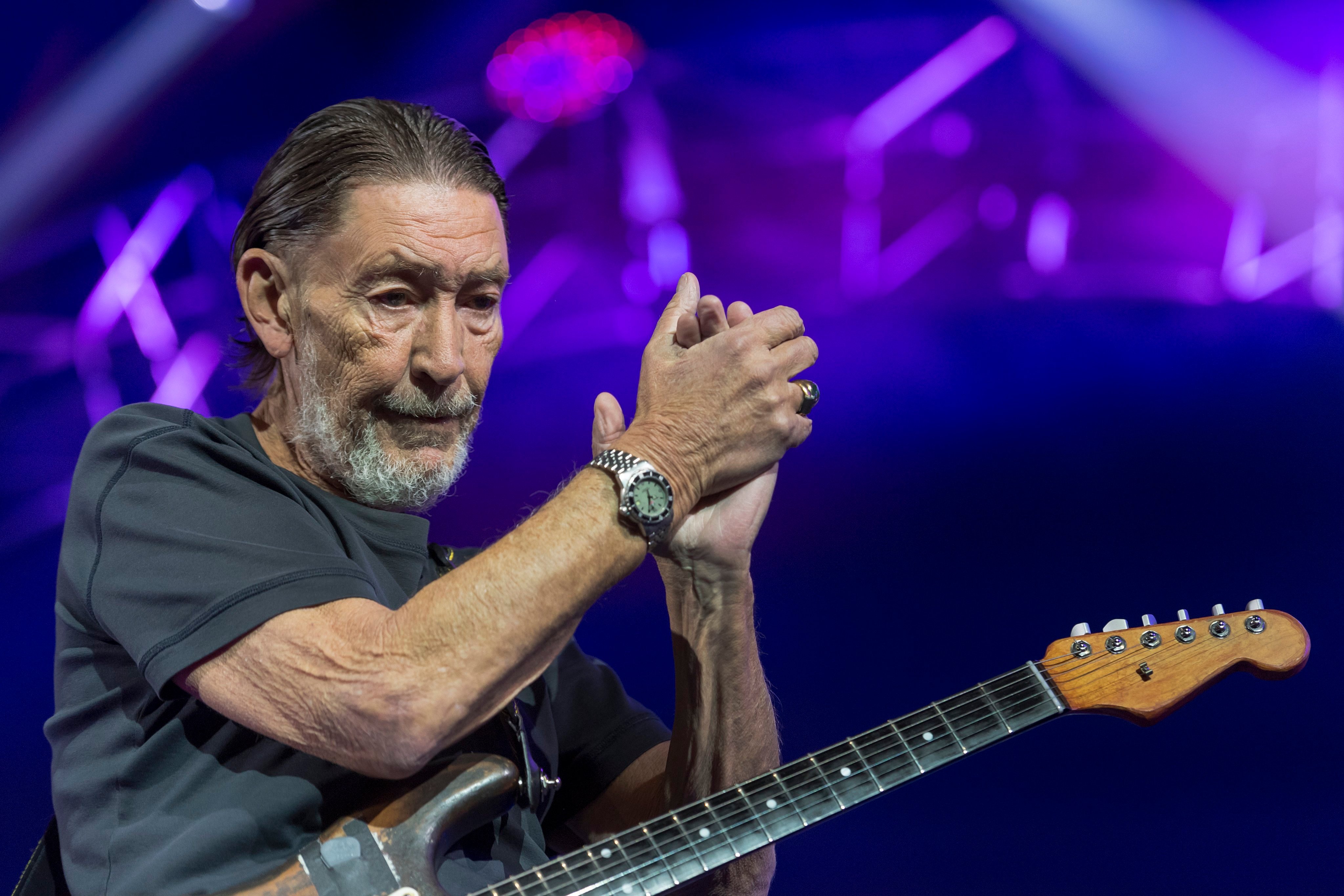 British musician Chris Rea performs on stage in Basel, Switzerland in 2017. The singer died on Monday at the age of 74. Photo:  EPA