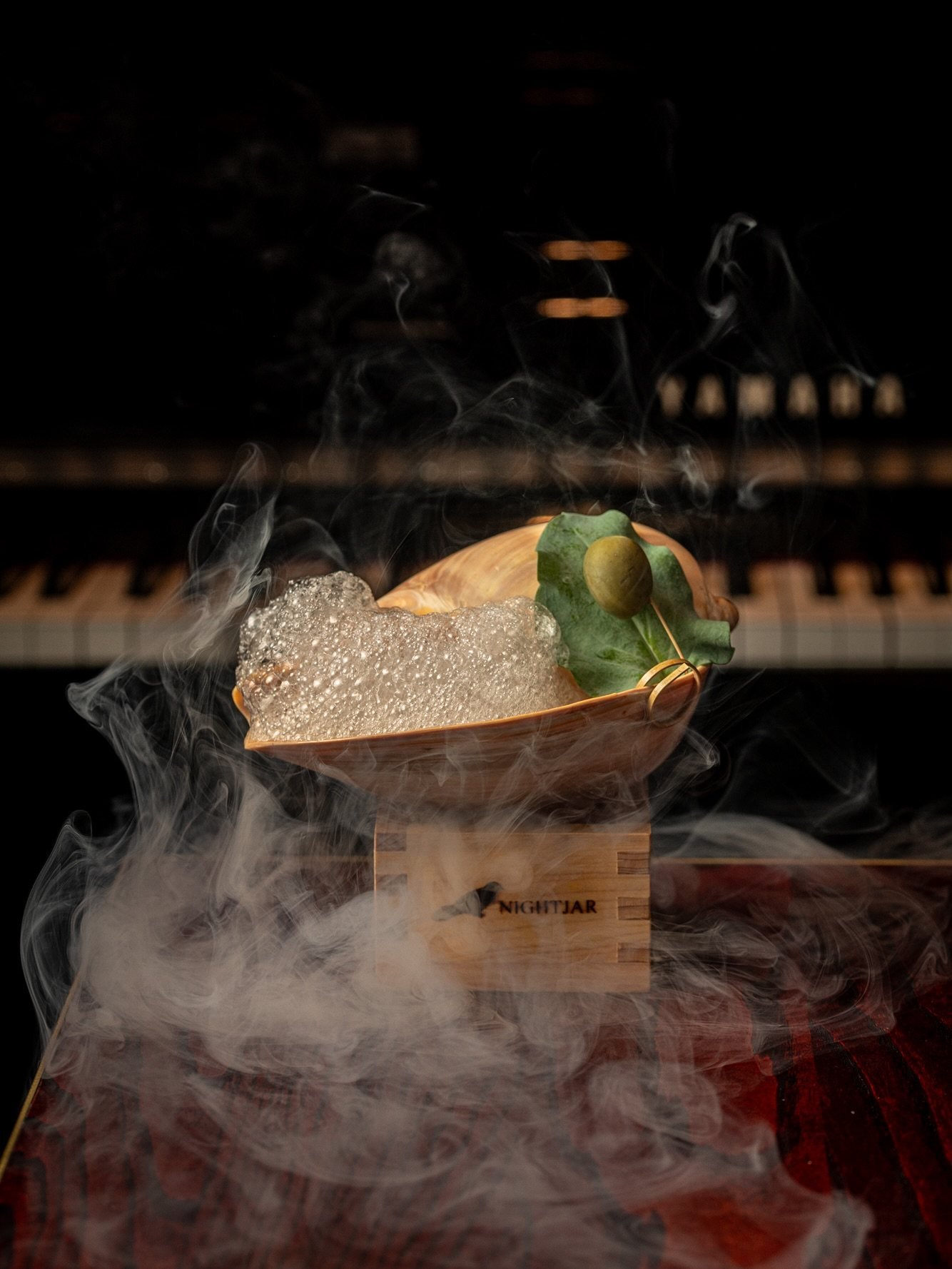 A Beyond the Sea cocktail at the London bar Nightjar. Featuring a briny foam to evoke sea spray and served in a giant shell, the cocktail epitomises bartenders’ move towards elaborate tipples made with a thoughtful approach. Photo: Nightjar