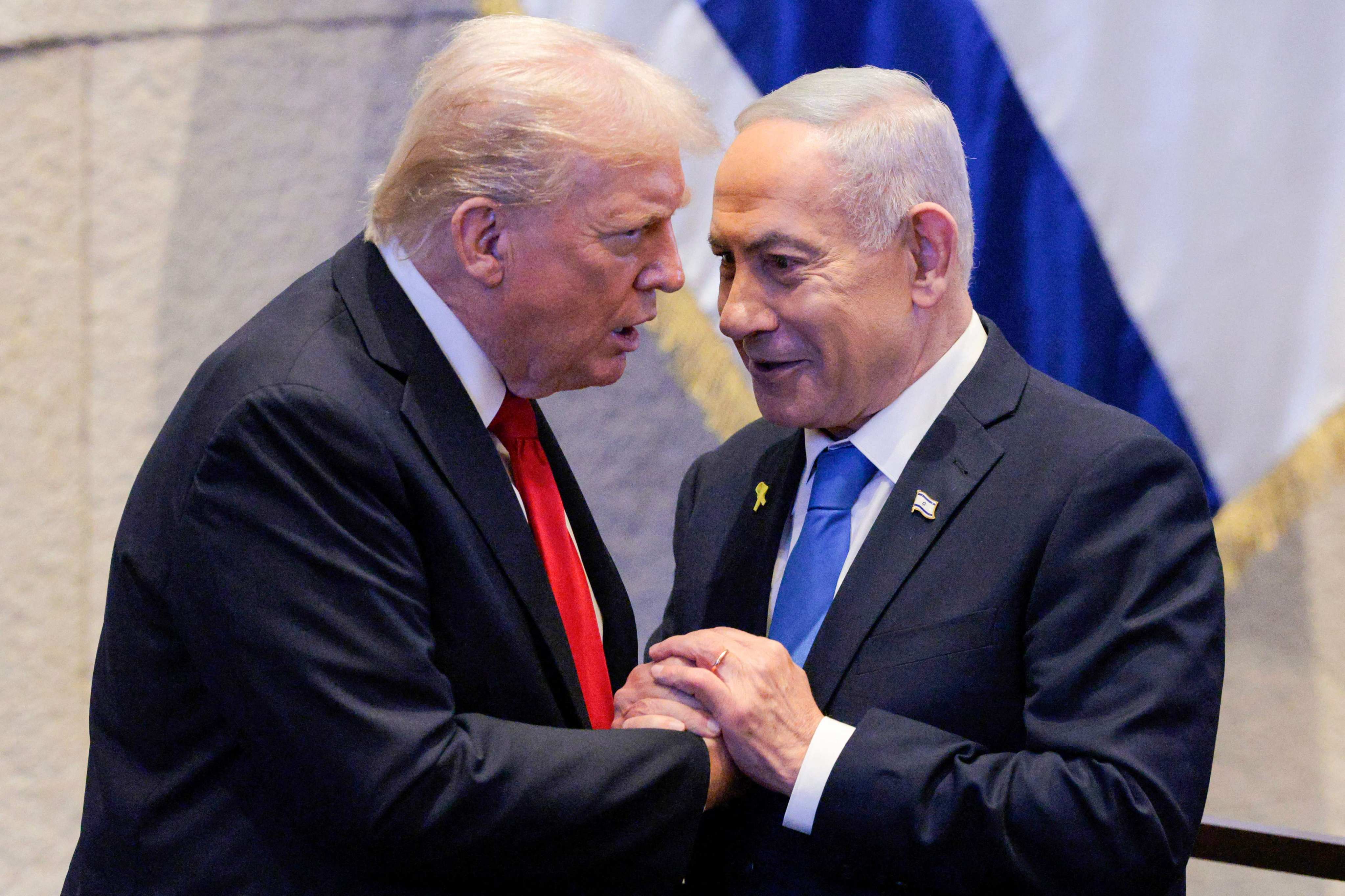 US President Donald Trump and Israeli Prime Minister Benjamin Netanyahu in Jerusalem in October. Photo: AFP
