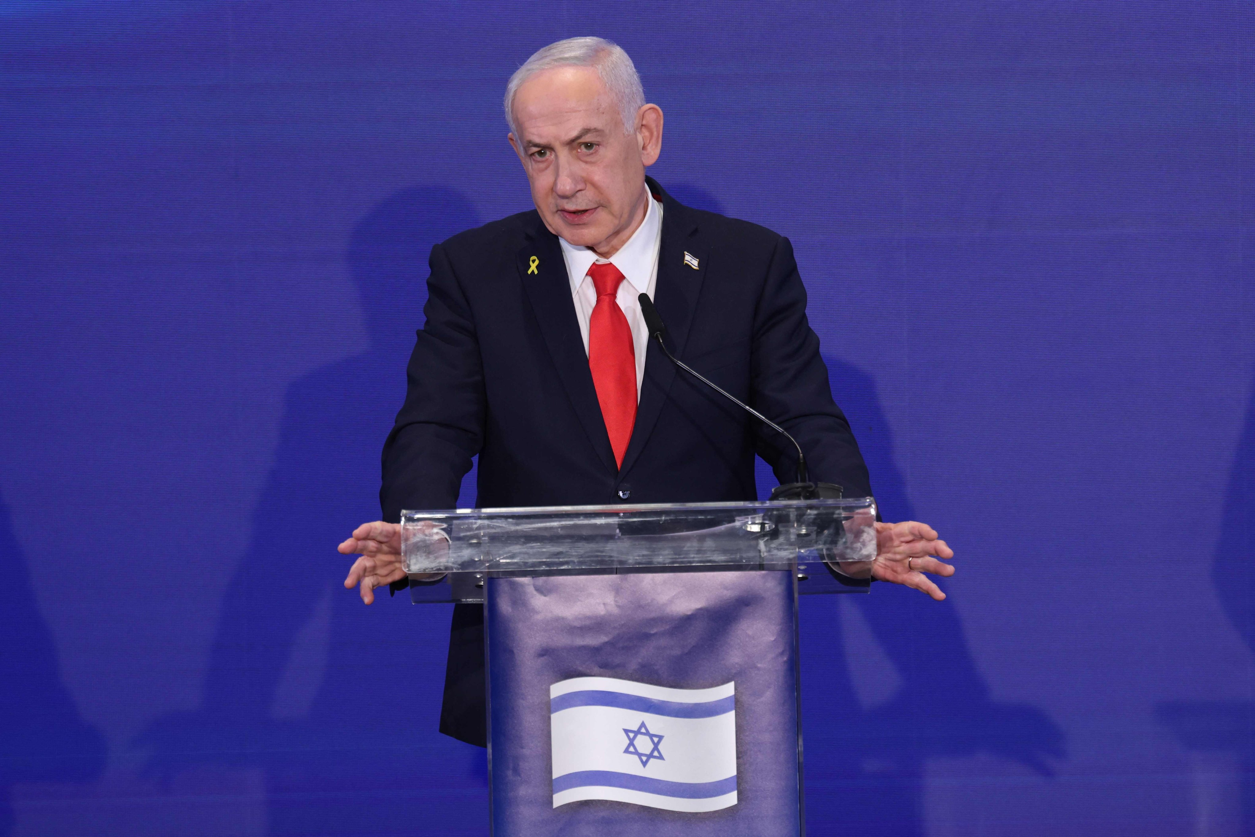 Israeli Prime Minister Benjamin Netanyahu in Jerusalem on Monday. Photo: AFP