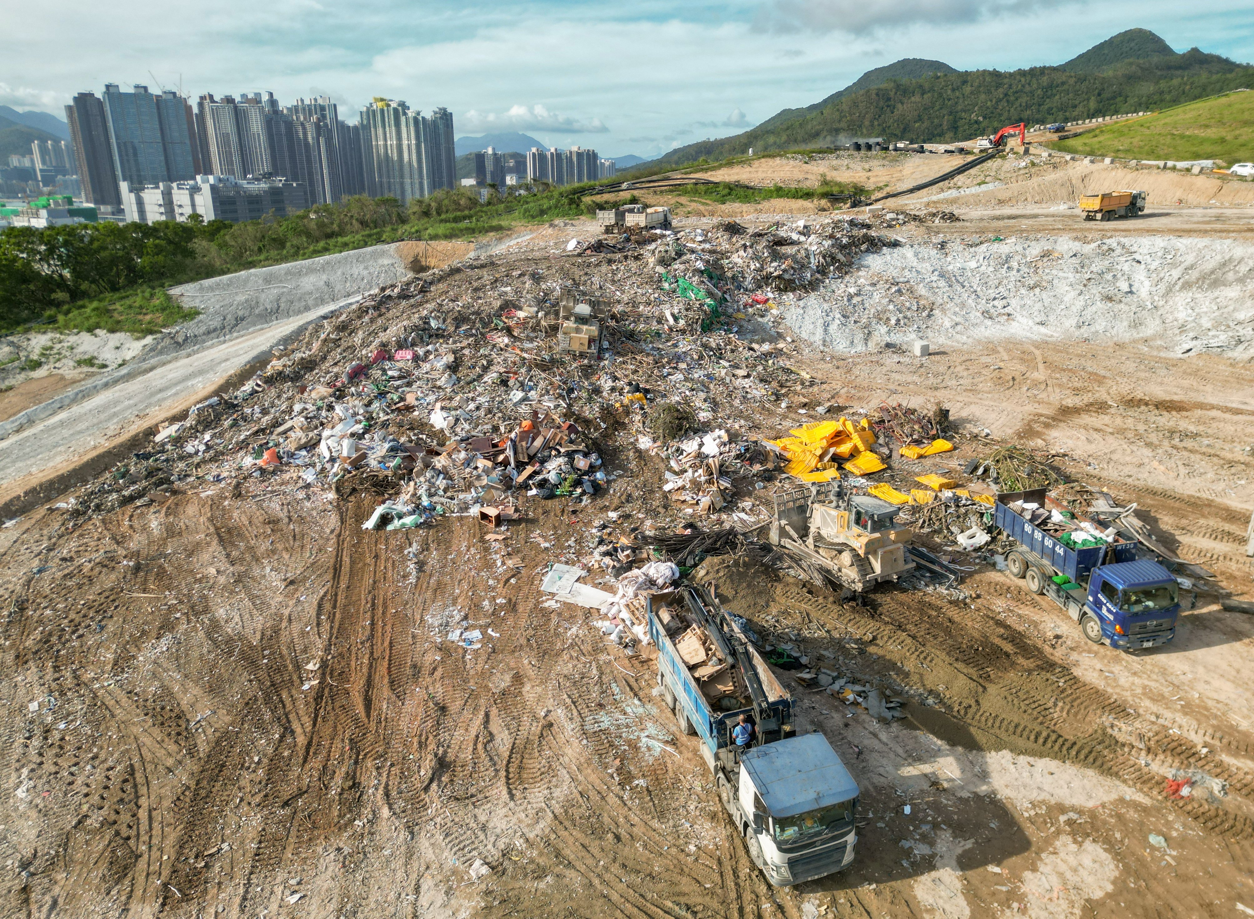 An aerial view of the Southeast New Territories Landfill in Tseung Kwan O. Photo: Sam Tsang