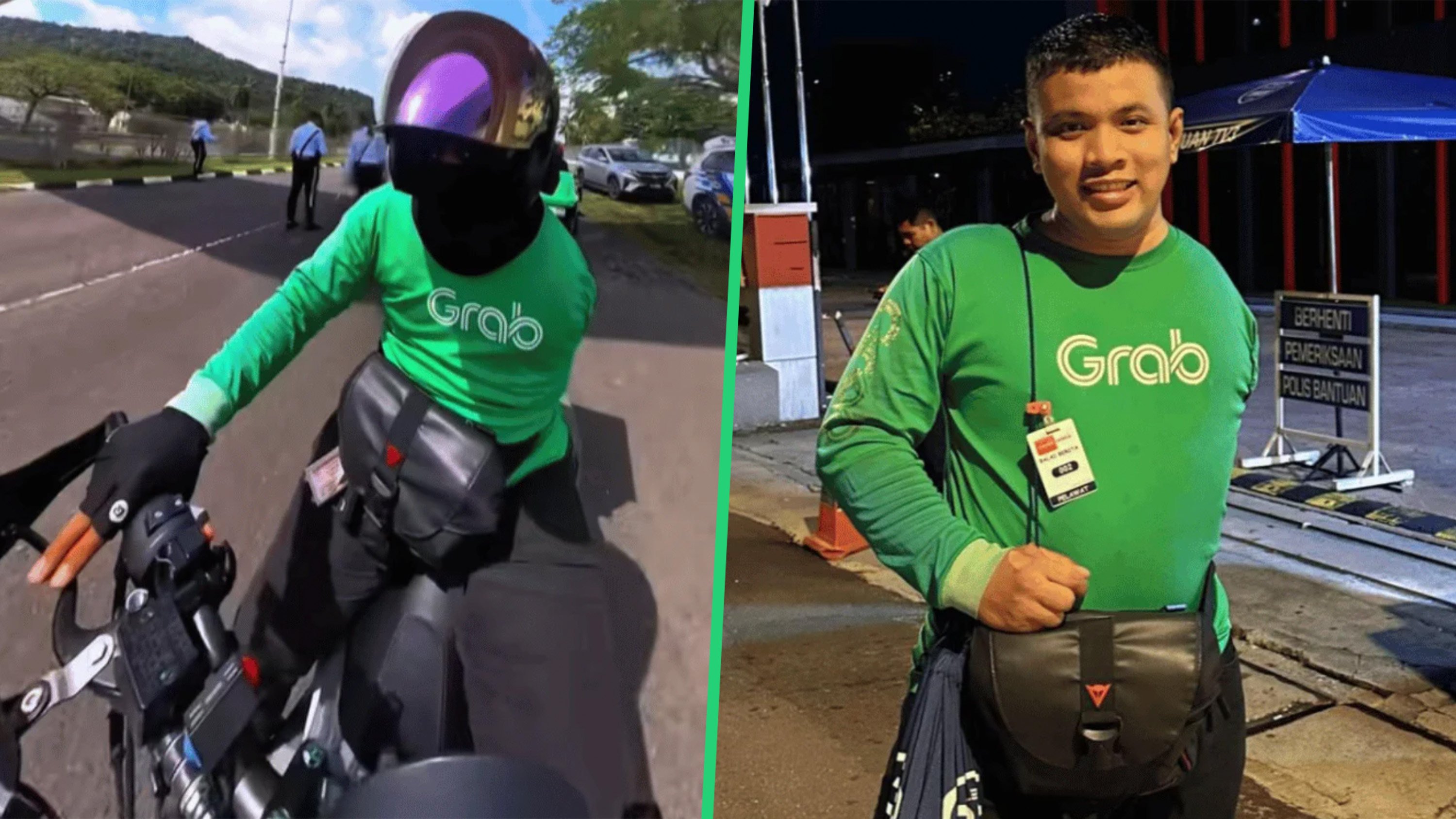 A 26-year-old Malaysian man, who lost an arm in an accident, is working as a food delivery rider to save for his wedding in Singapore next year. Photo: TikTok@ahmadnabil400