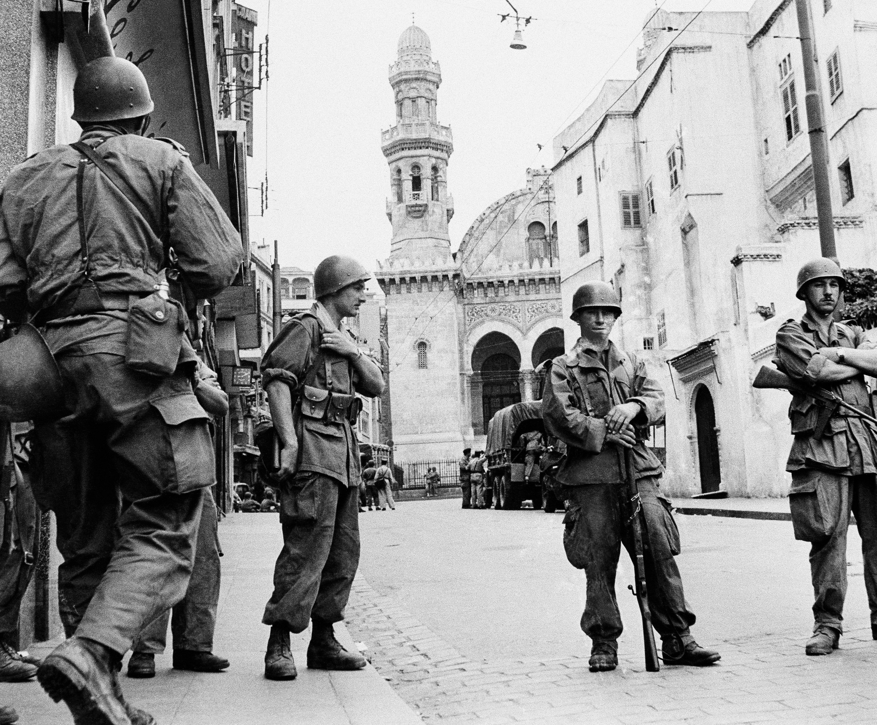 French troops in Algiers in 1956. The North African nation of Algeria suffered some of the most brutal forms of colonial rule. Photo: AP