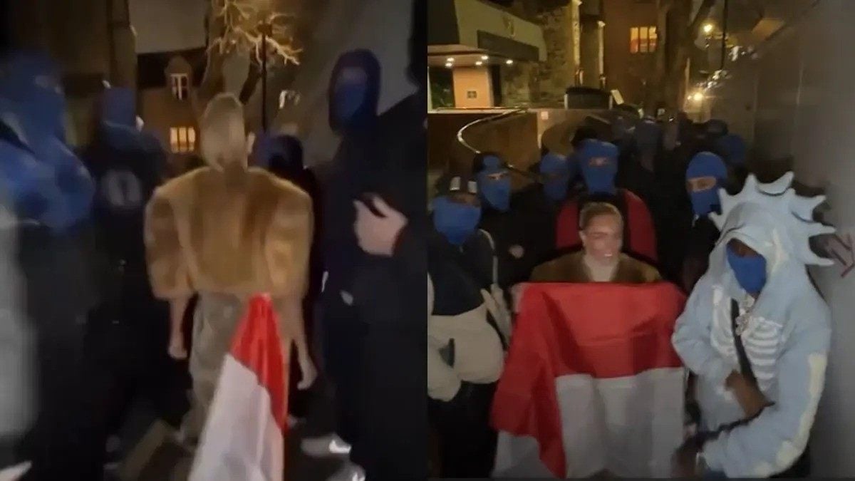 Bonnie Blue pins the Indonesian flag to the back of her dress, causing it to drag on the ground. Photo: Instagram