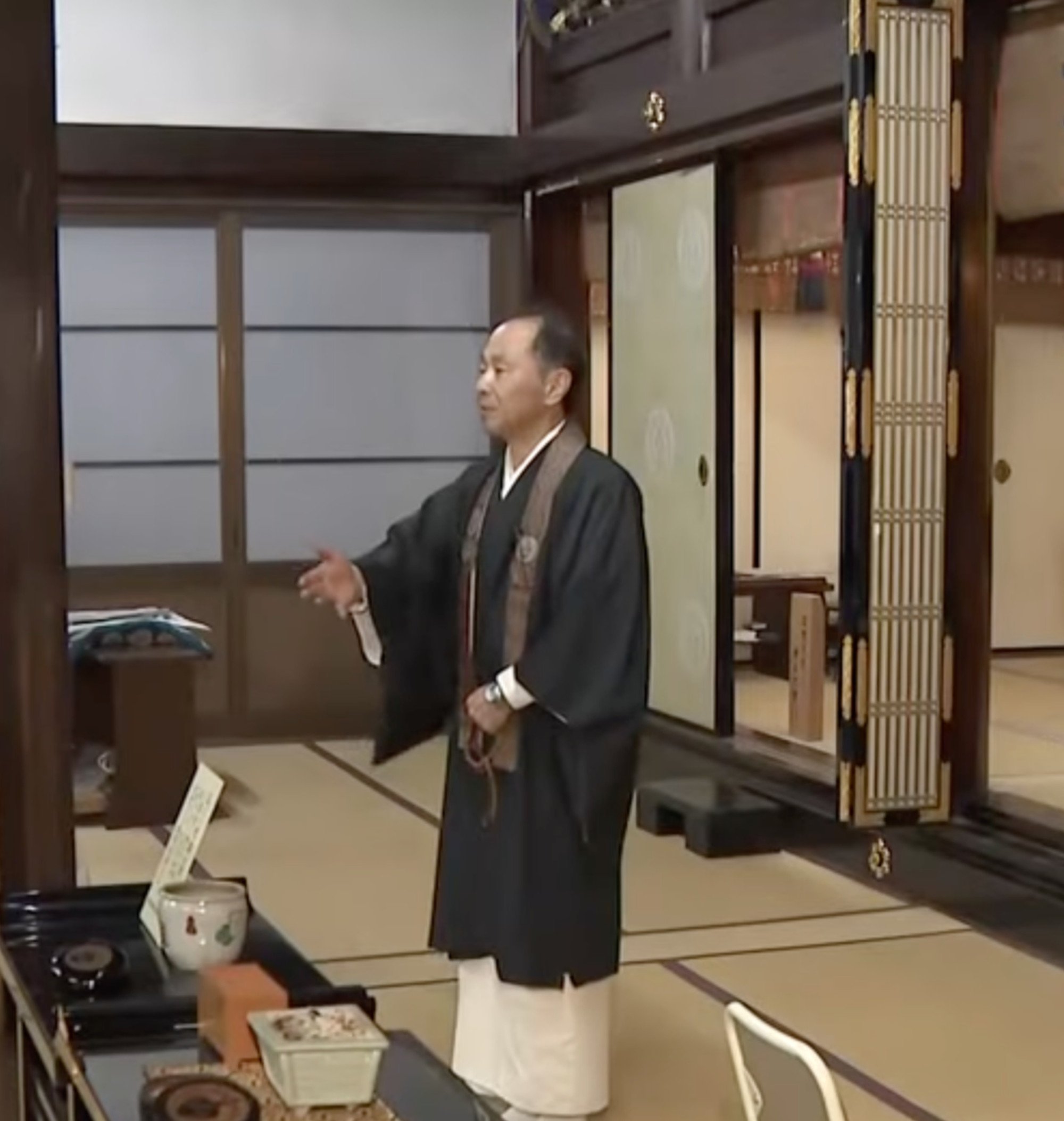 The event includes Buddhist monks chanting and the burning of incense. Photo: ABCTVnews