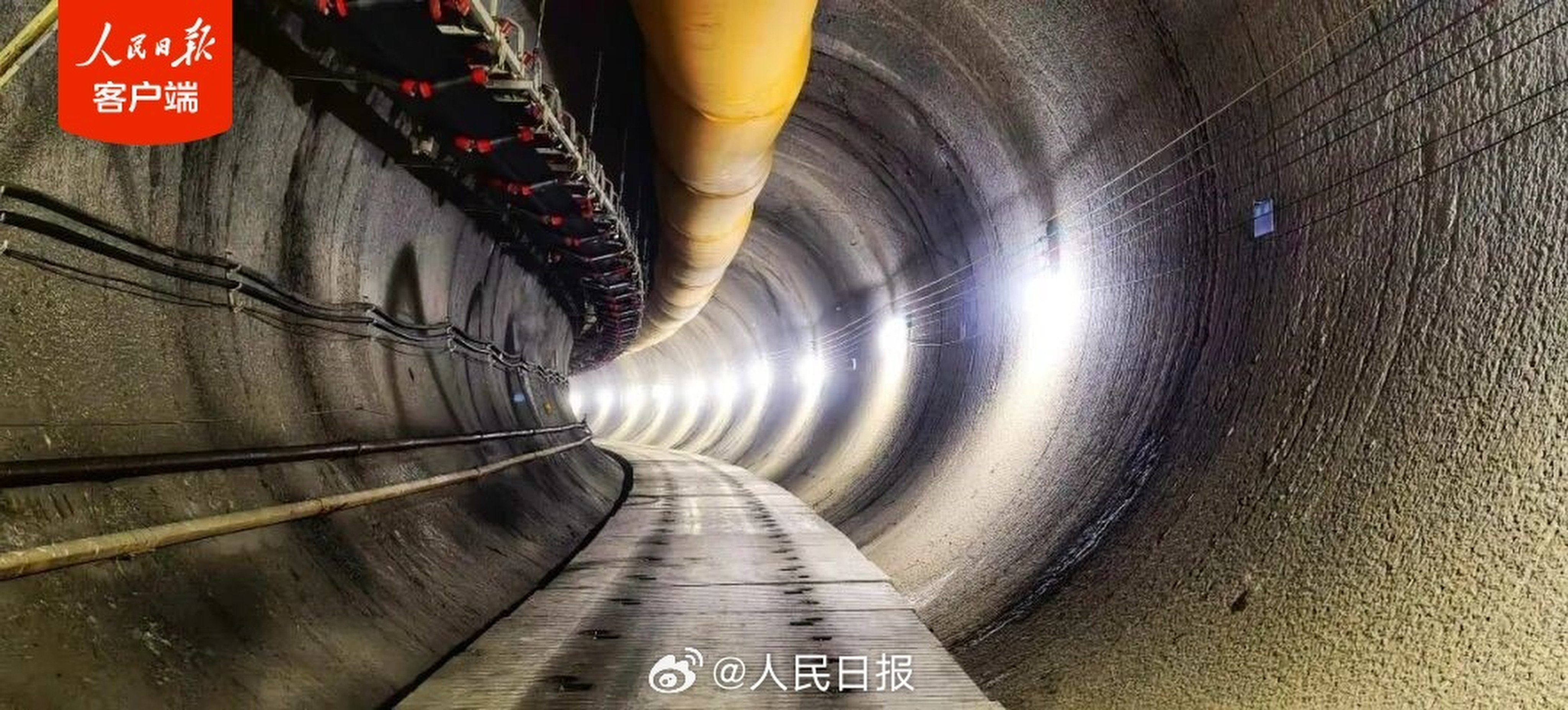The spiral ramp of the Beishan Underground Research Laboratory features tight turns and a steep descent. Photo: People’s Daily
