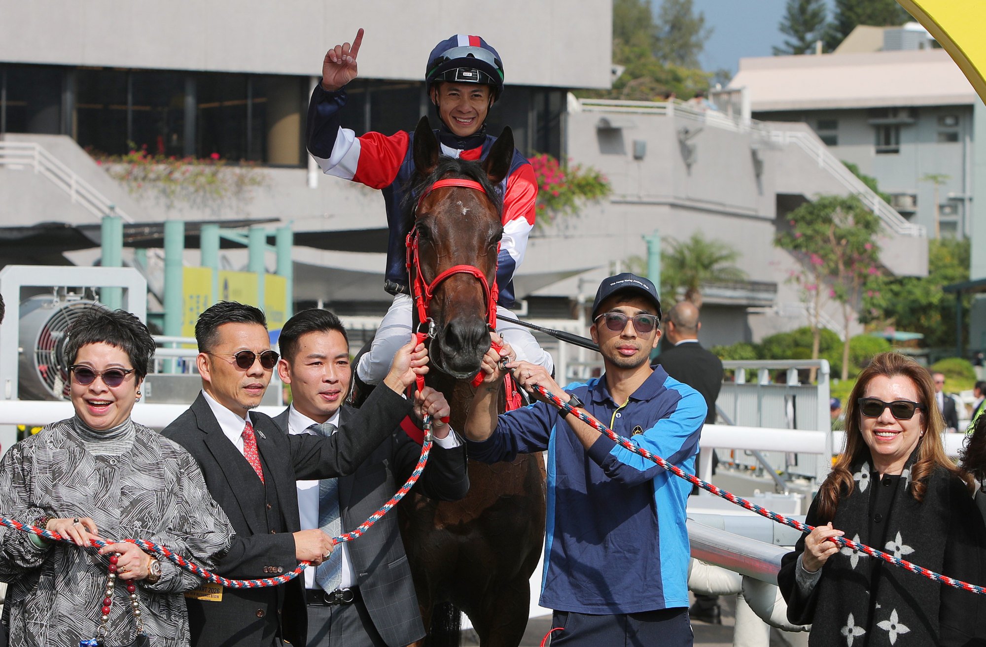 Connections of Numbers celebrate his win at Sha Tin.