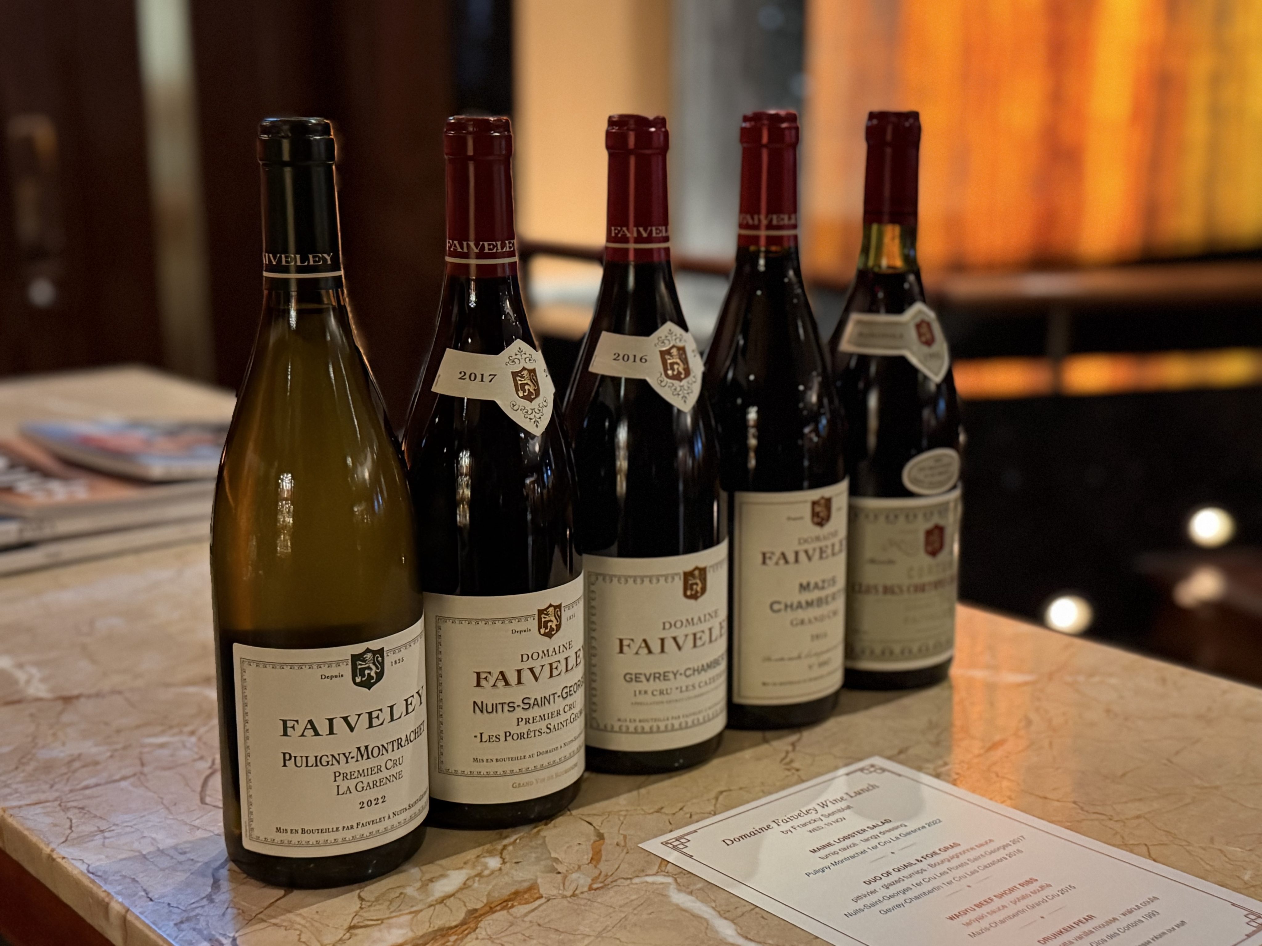 Wines from Domaine Faiveley and Bullard-Simon in Burgundy, France. Photo: Oscar Liu
