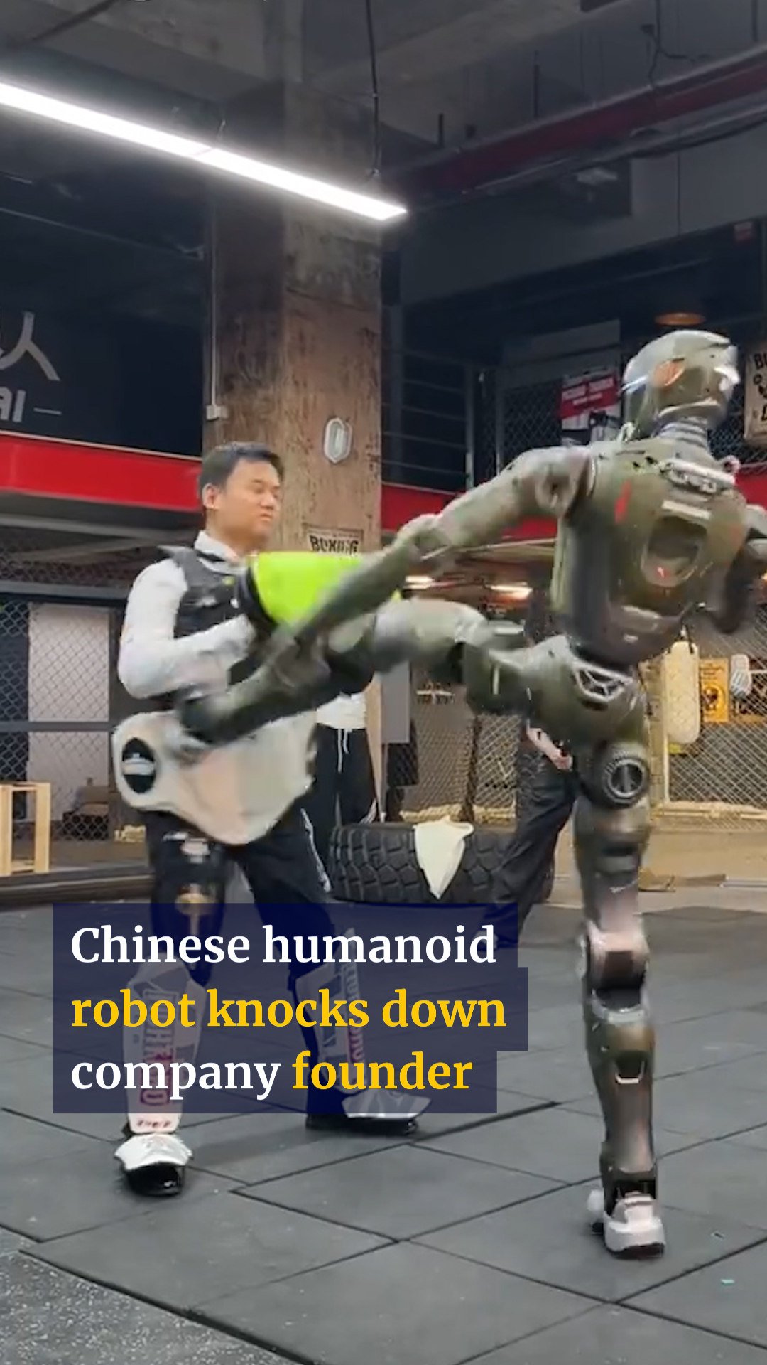 Chinese humanoid robot knocks down company founder