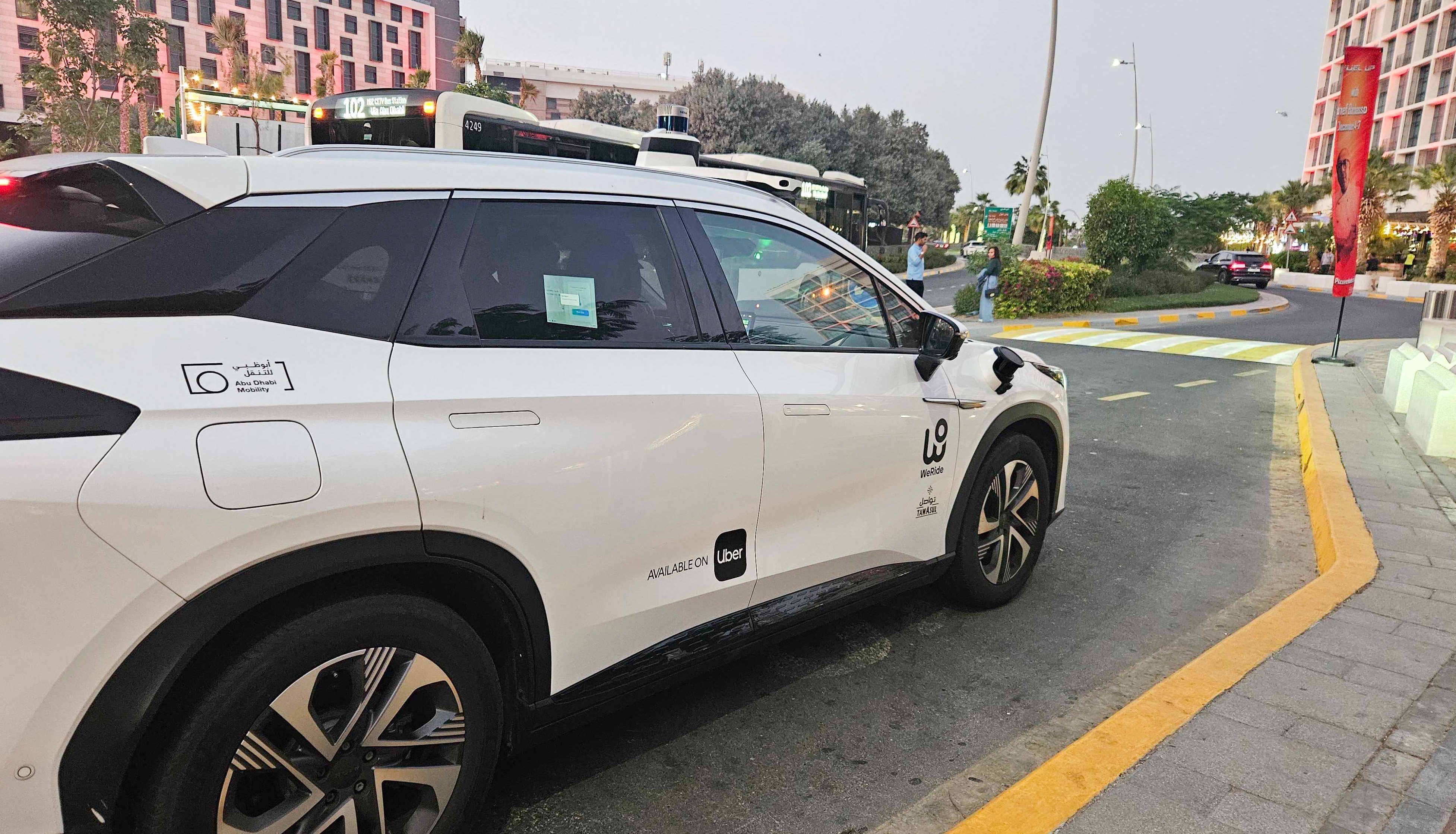 A WeRide robotaxi in Abu Dhabi on December 7, 2025. Chinese robotaxi developers see the Middle East as one of their starting points for global expansion. Photo: Coco Feng