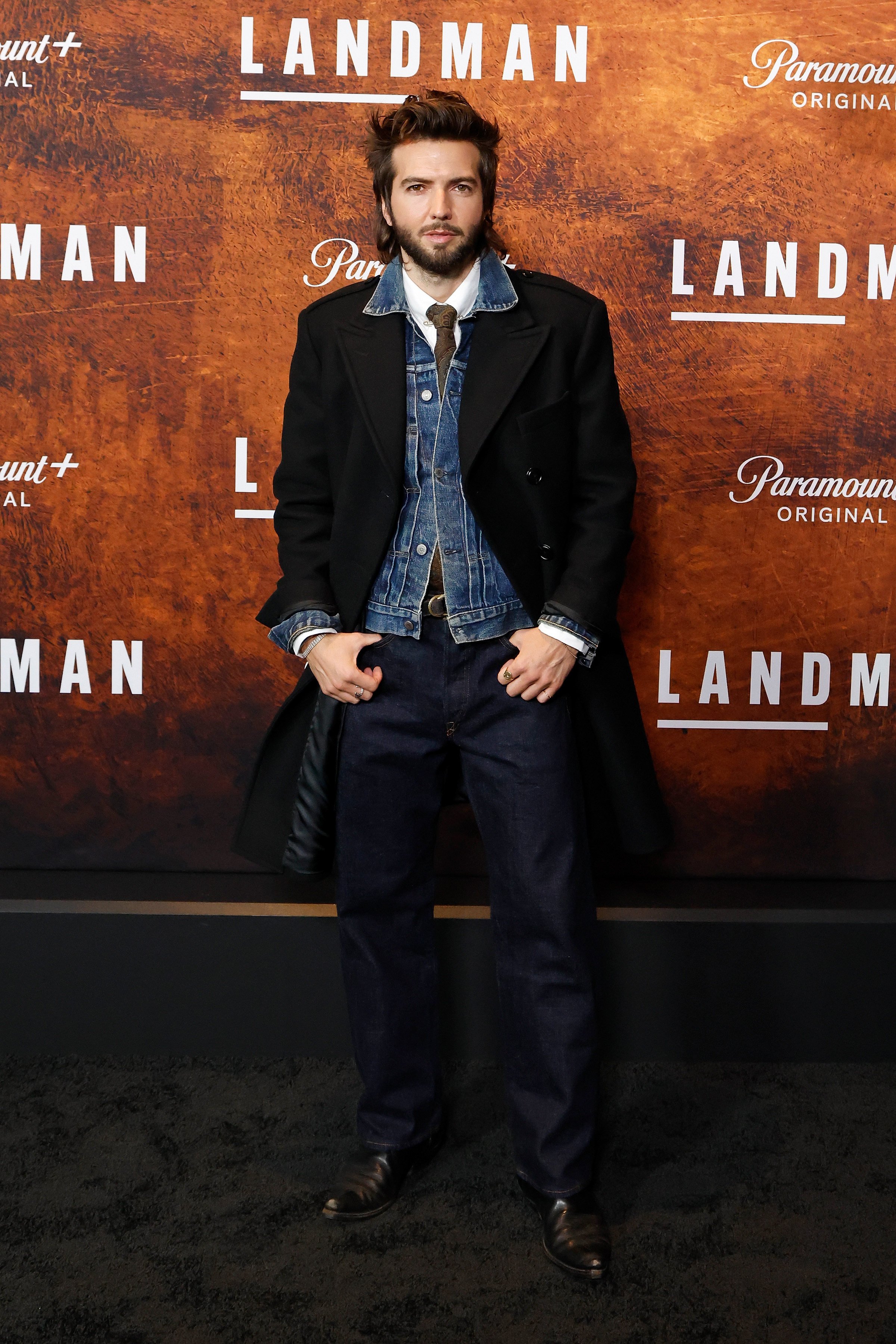 Guy Burnet at the season two premiere of Landman in New York, in November. Photo: FilmMagic