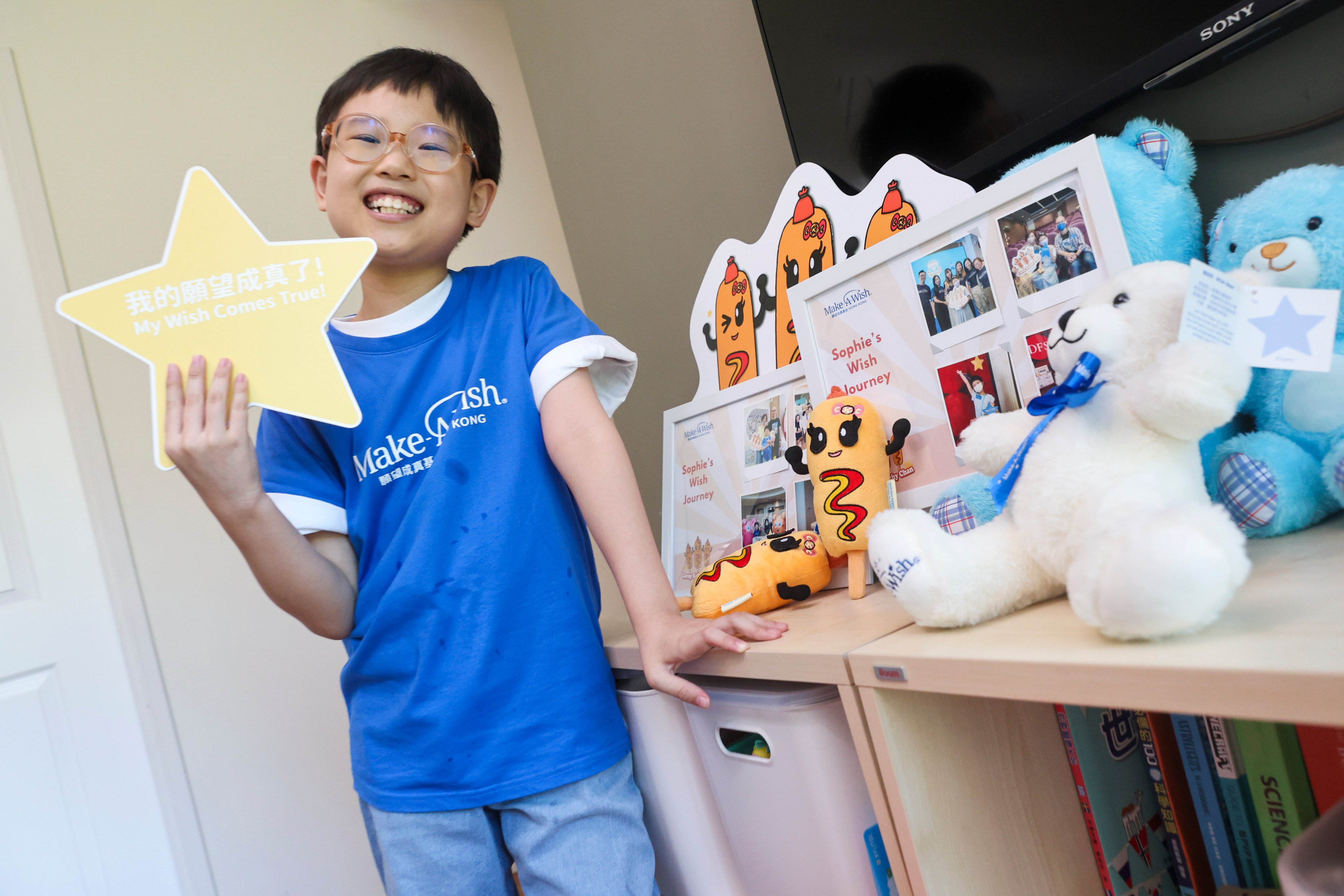 Sophie Chan, who is battling leukaemia has made a plush toy called Corny Ketchy to give to people who supported her during her treatment. Photo: Edmond So