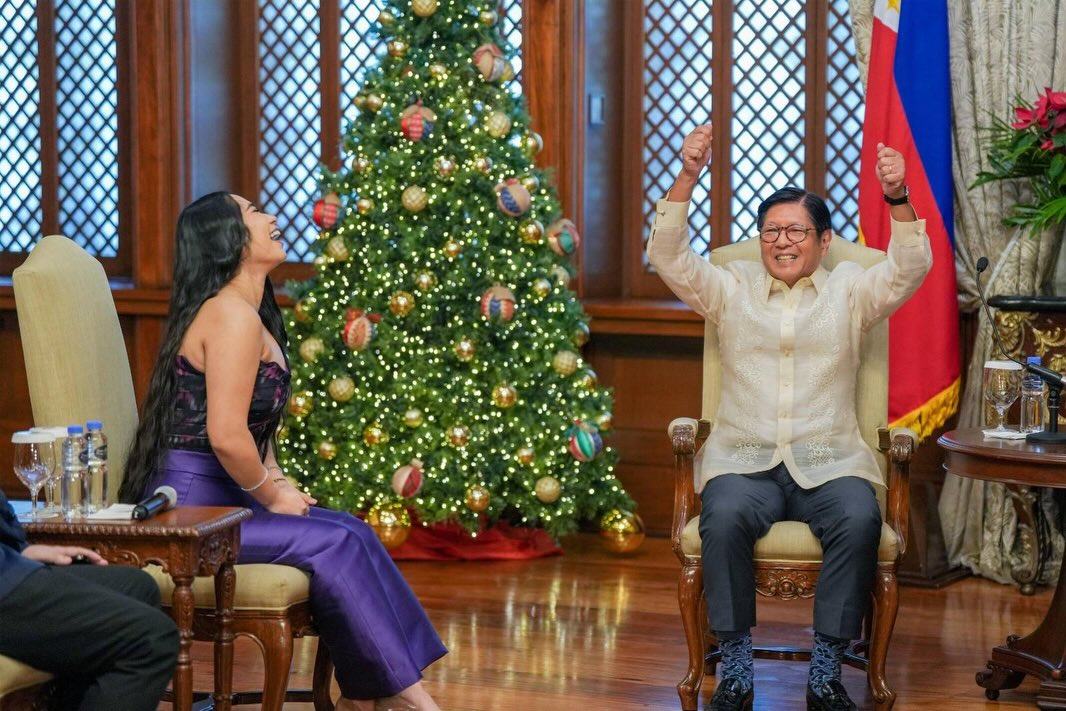 Philippine President Ferdinand Marcos Jnr meeting with Filipino-American singer Jessica Sanchez in Manila on Tuesday. Photo: Instagram / bongbongmarcos