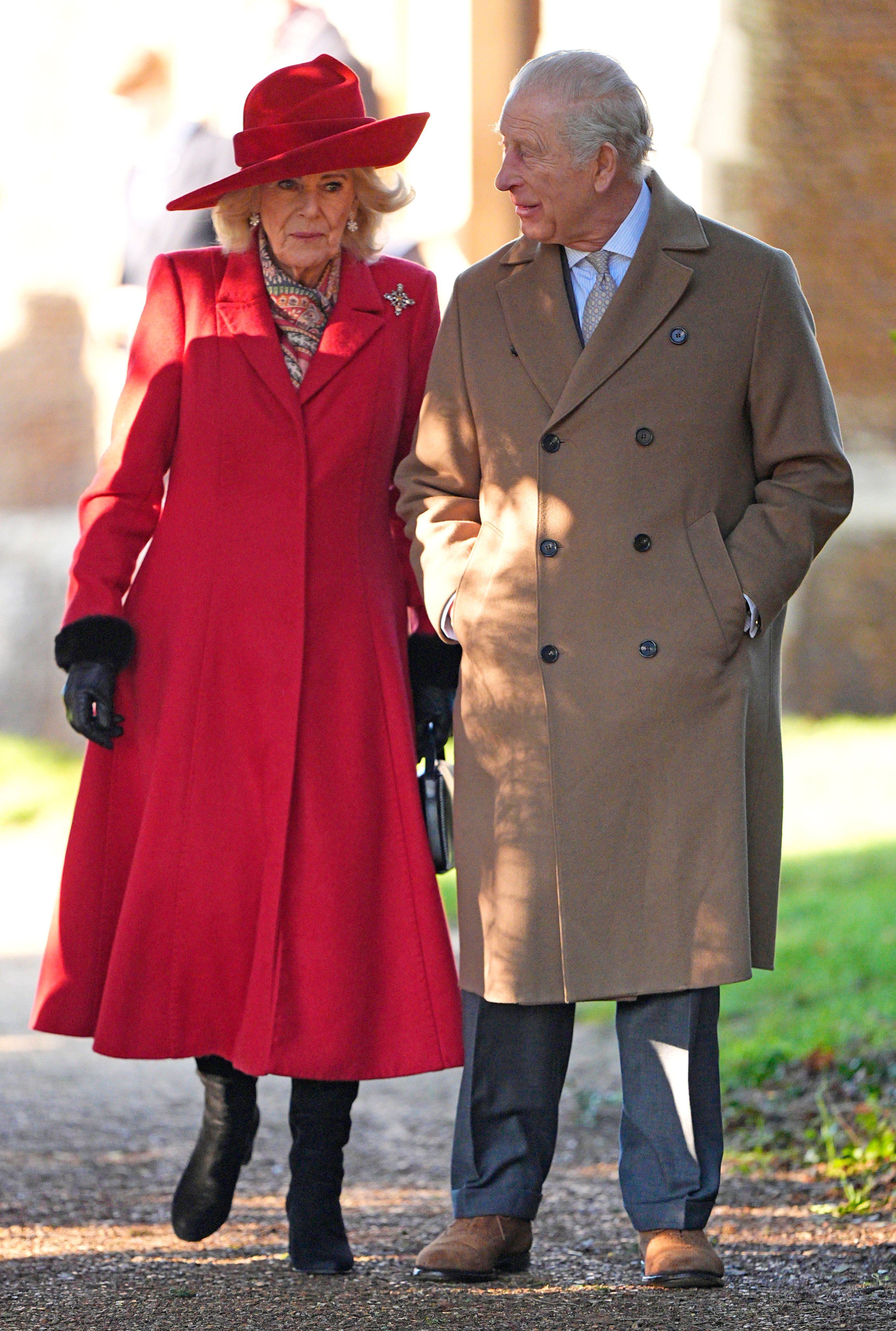 King Charles and Queen Camilla leave a Christmas Day morning church service in Sandringham. Photo: via dpa