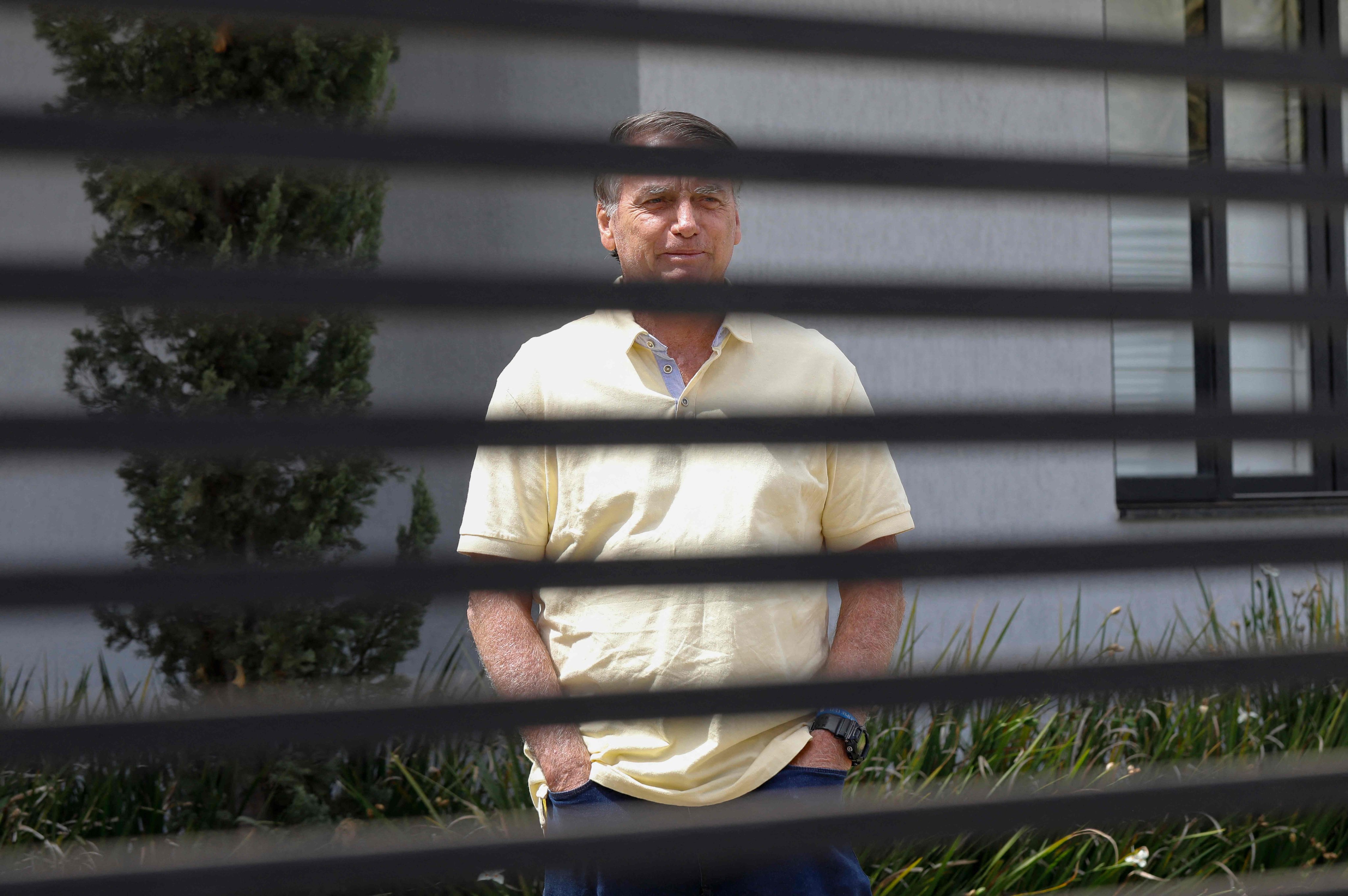 Bolsonaro is seen at his residence in Brasilia in September 2025. Photo: AFP