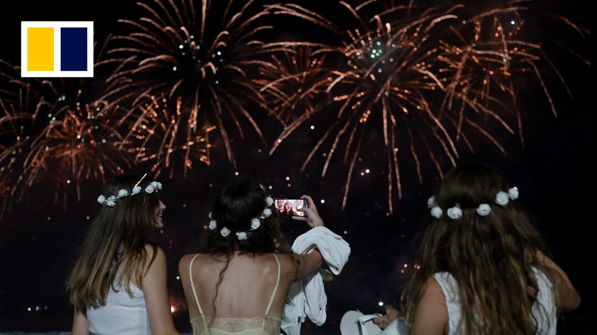 People celebrating new year in Brazil