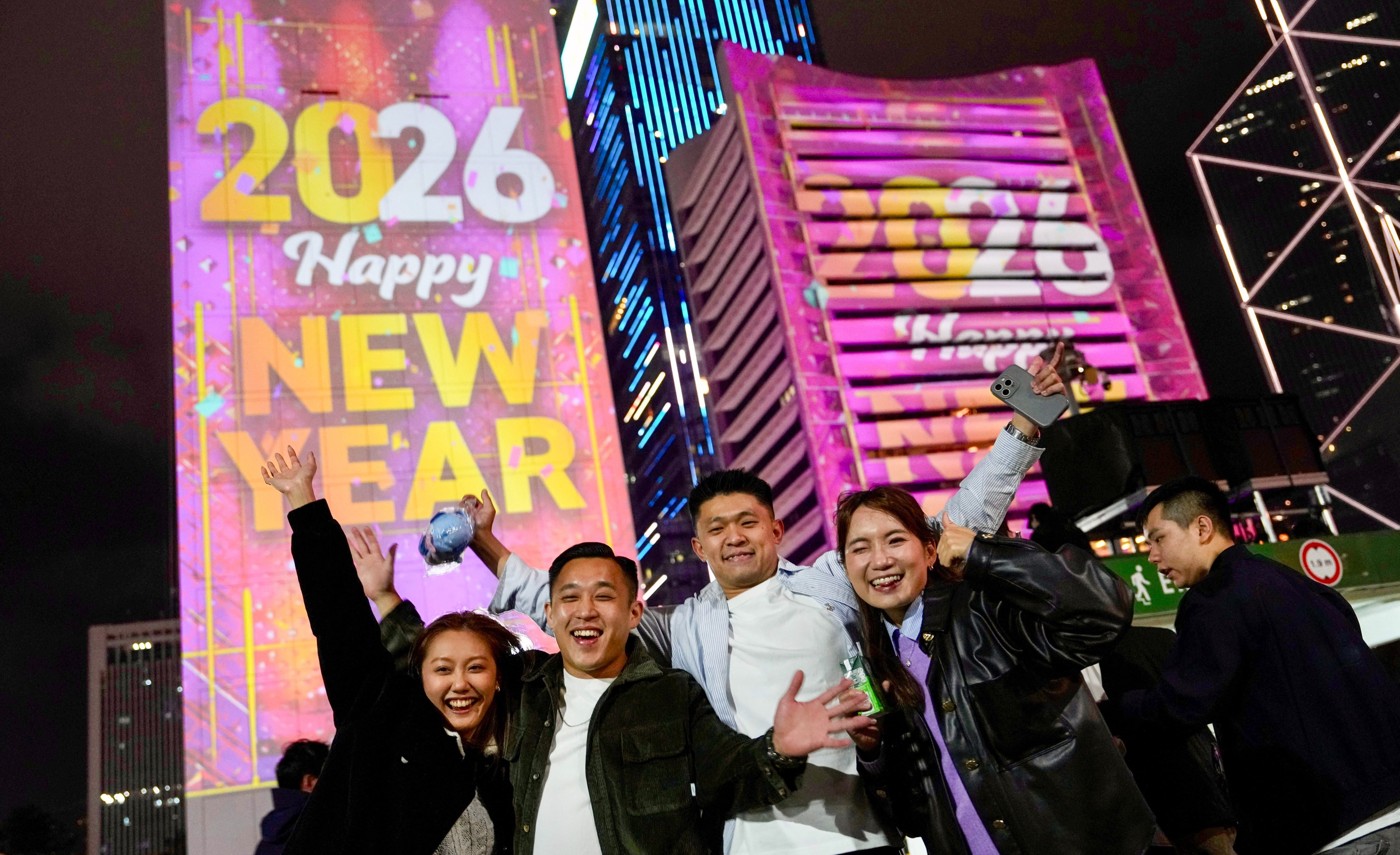 Revellers gather in Central for the countdown. Photo: Sam Tsang