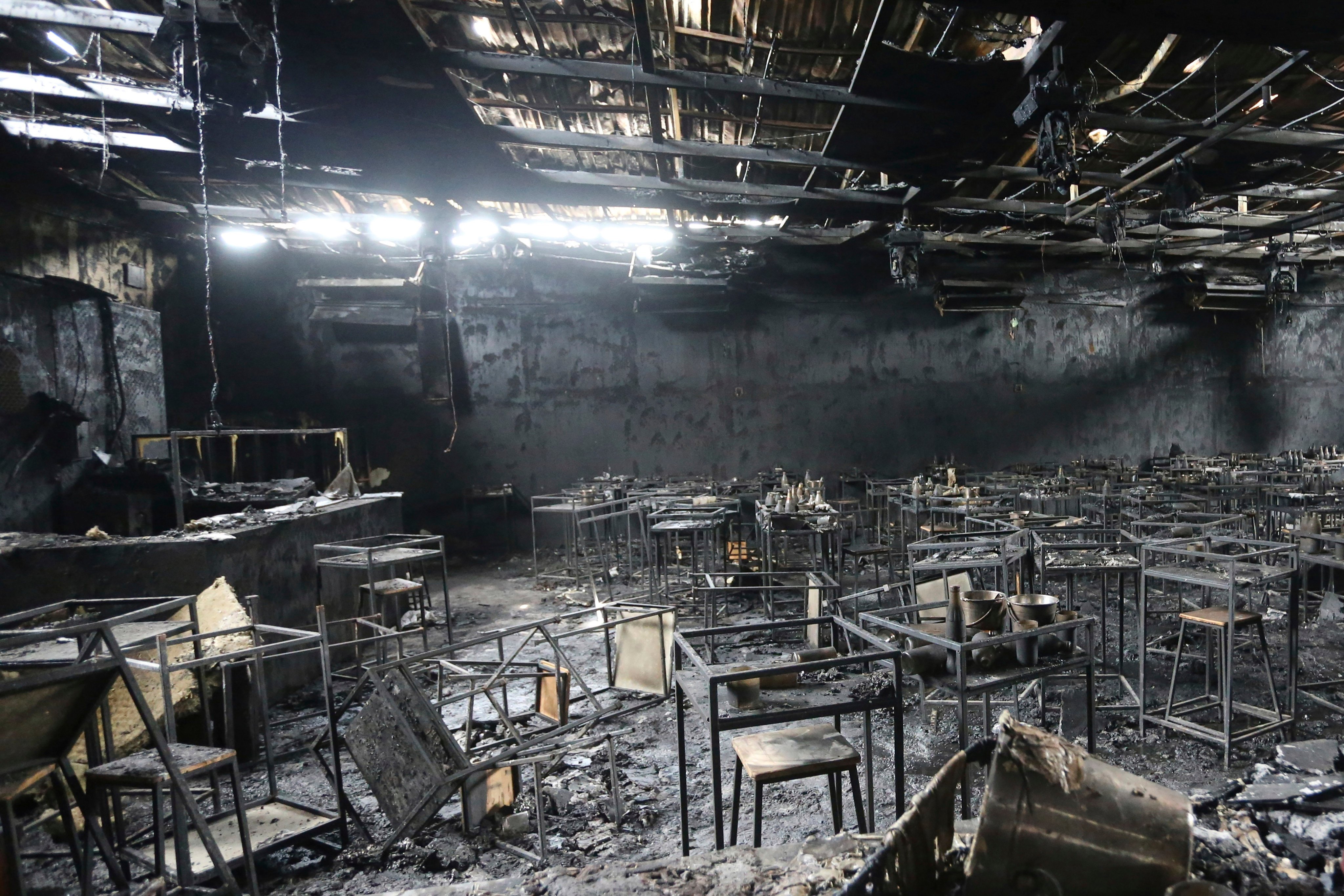 The Mountain B pub in Thailand after it was ravaged by fire in 2022. Photo: AP