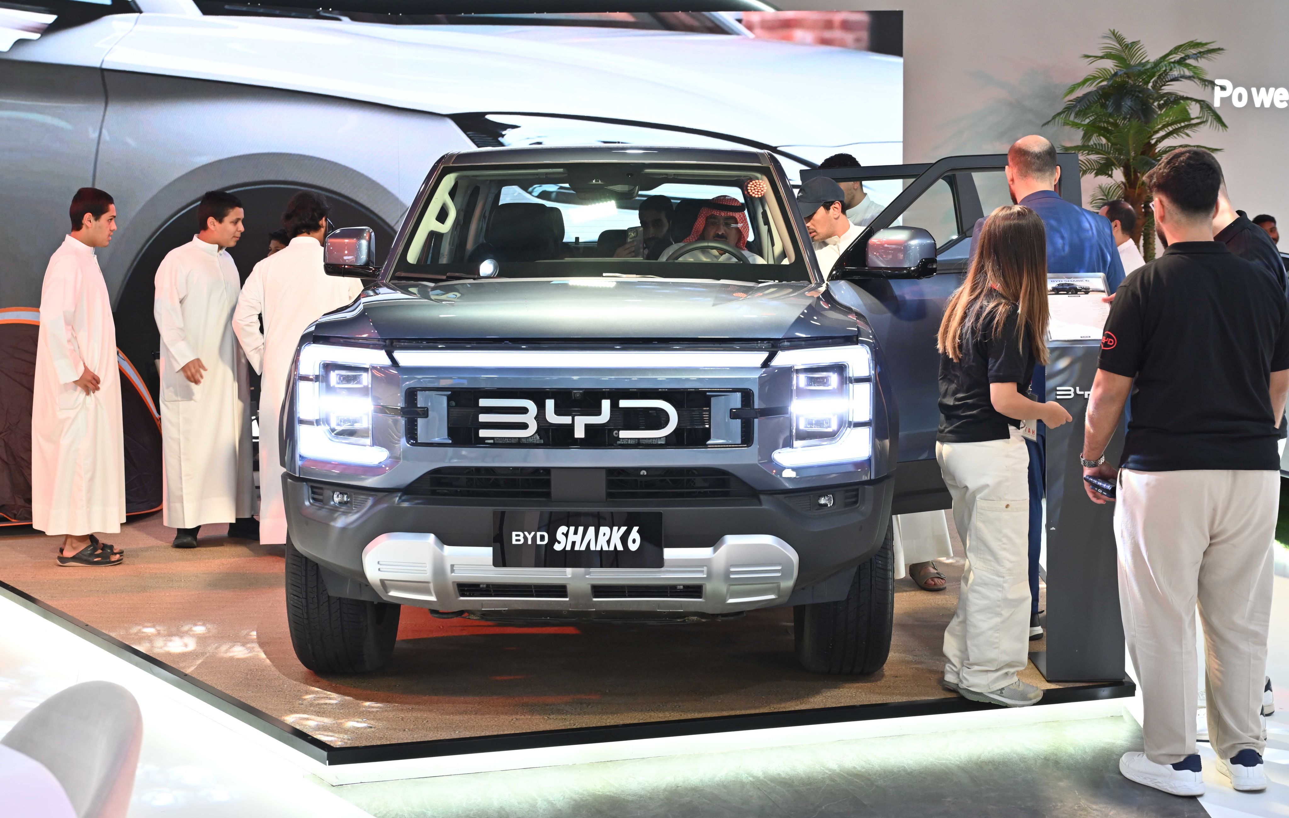 Chinese car brand BYD is showcased during the Auto World Show in Kuwait in September 2025. Photo: Xinhua