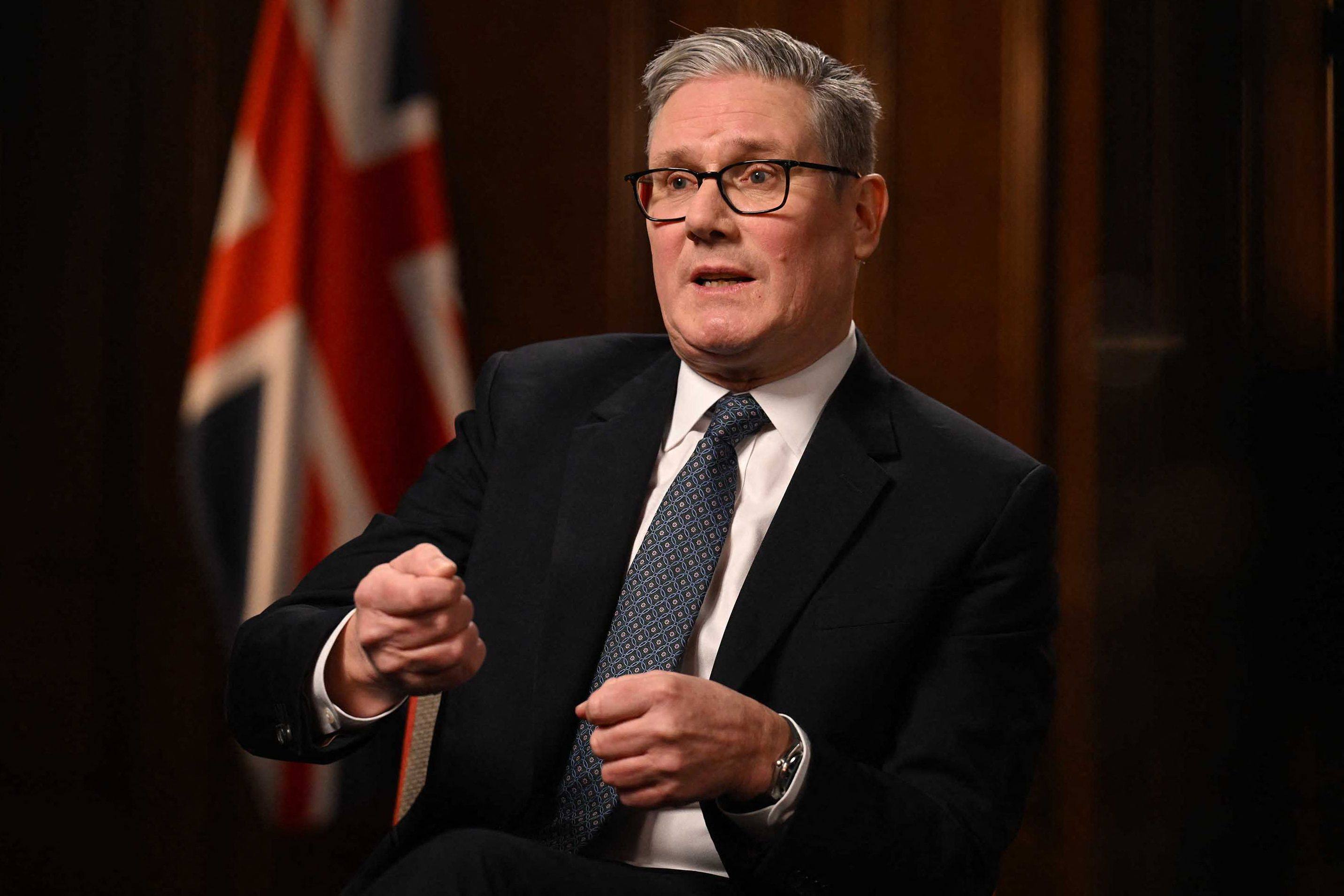 Britain’s Prime Minister Keir Starmer during an interview with the BBC on Saturday. Photo: AFP